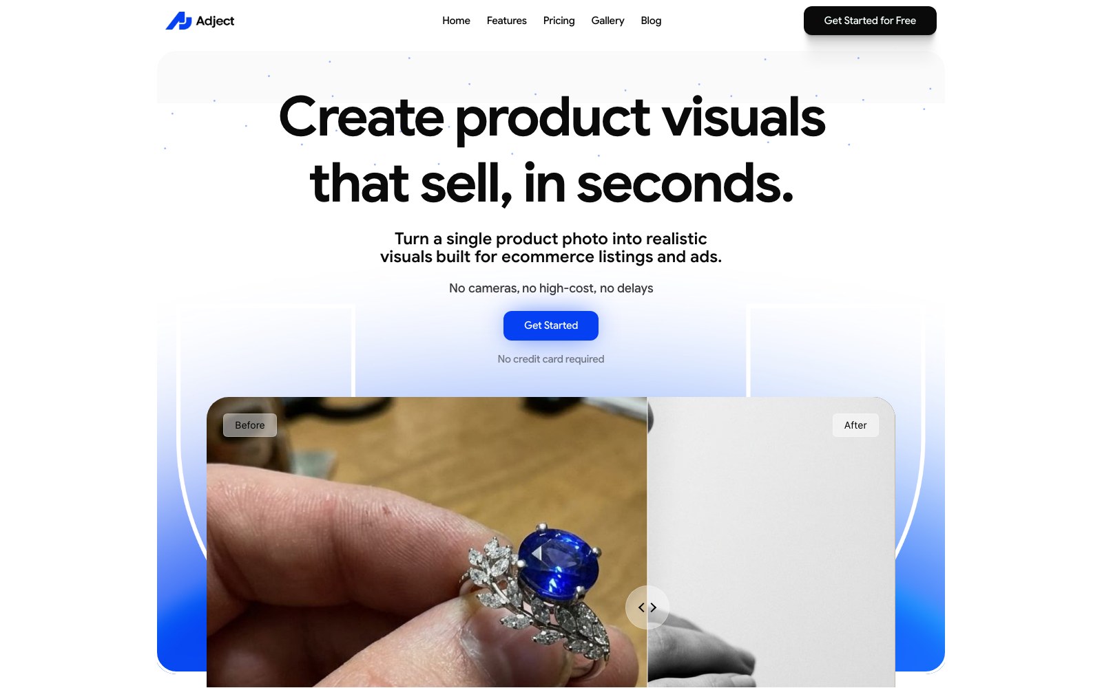 Adject homepage screenshot