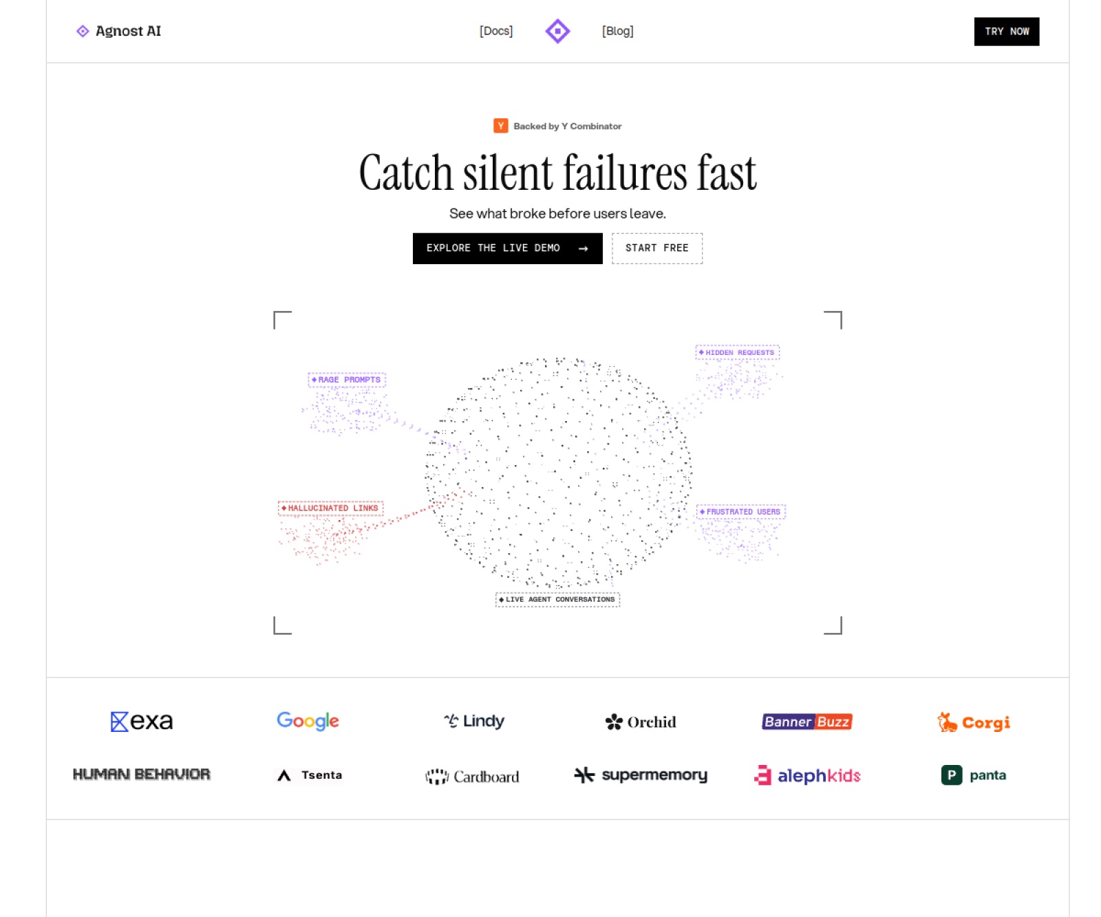 Agnost AI homepage screenshot