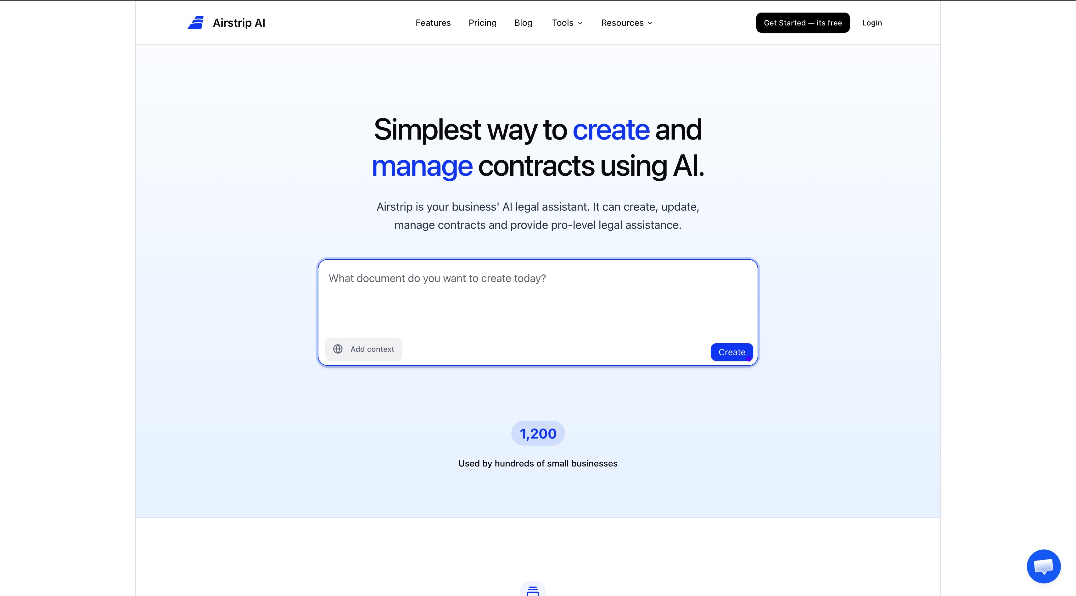 Airstrip AI homepage screenshot