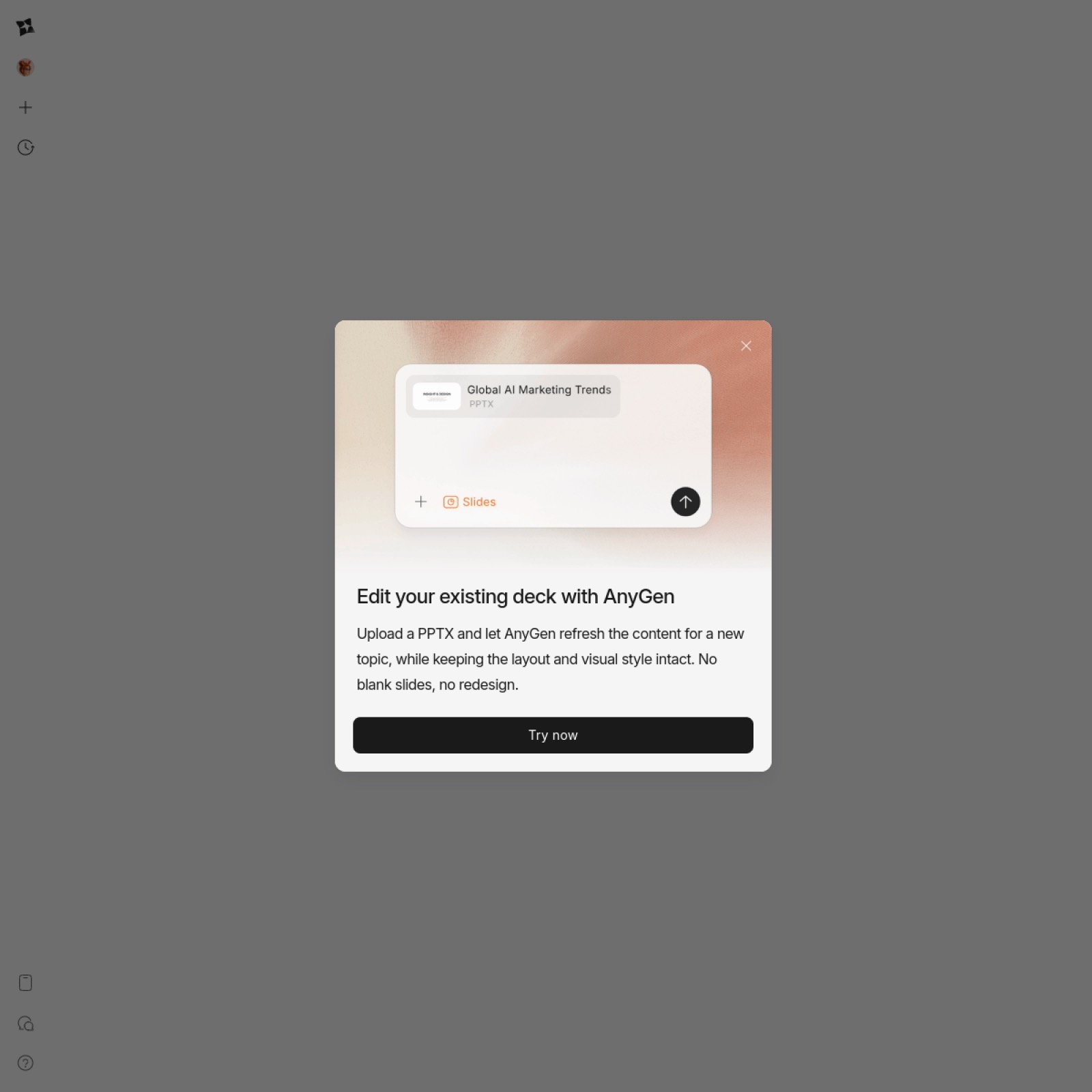 AnyGen homepage screenshot