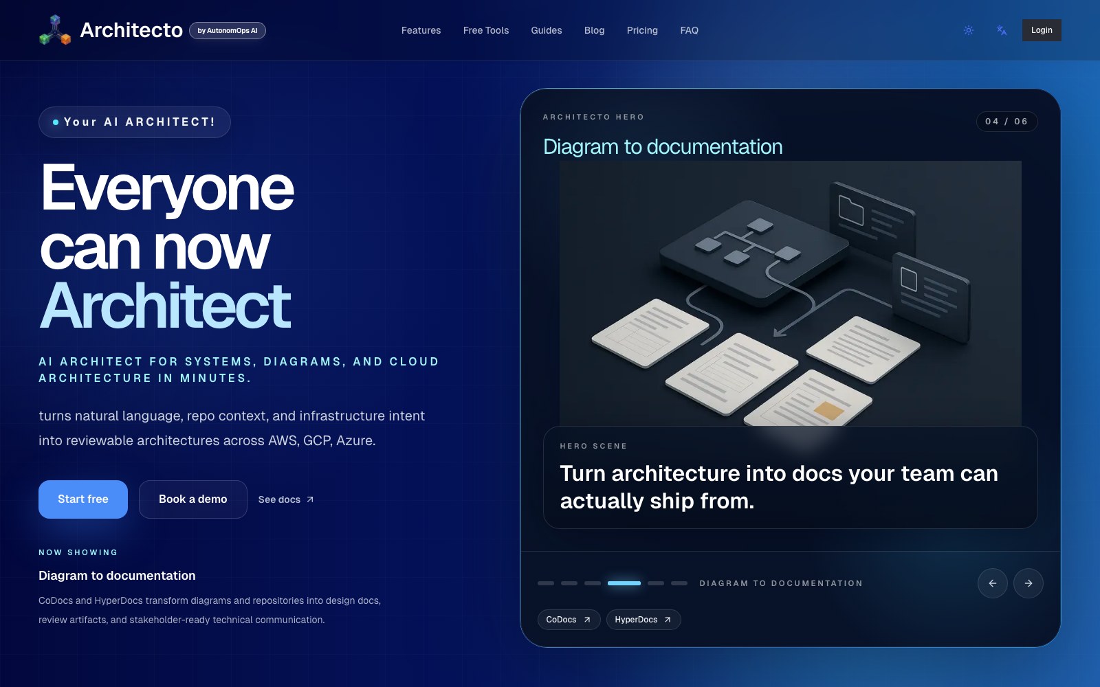 Architecto homepage screenshot