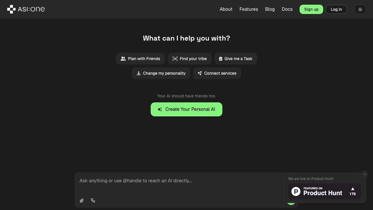 ASI:One homepage screenshot