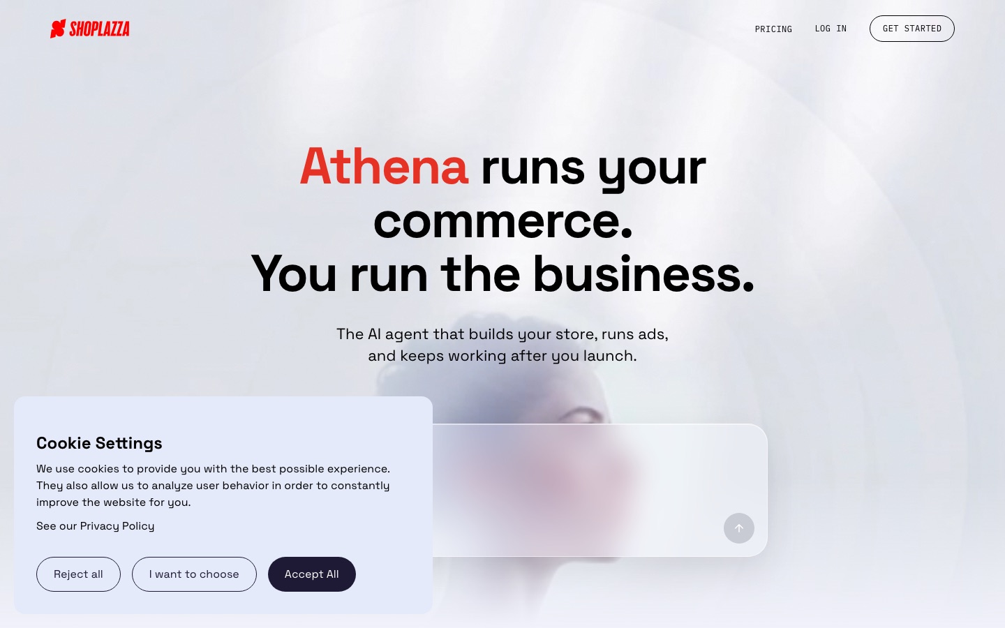 Athena by Shoplazza homepage screenshot
