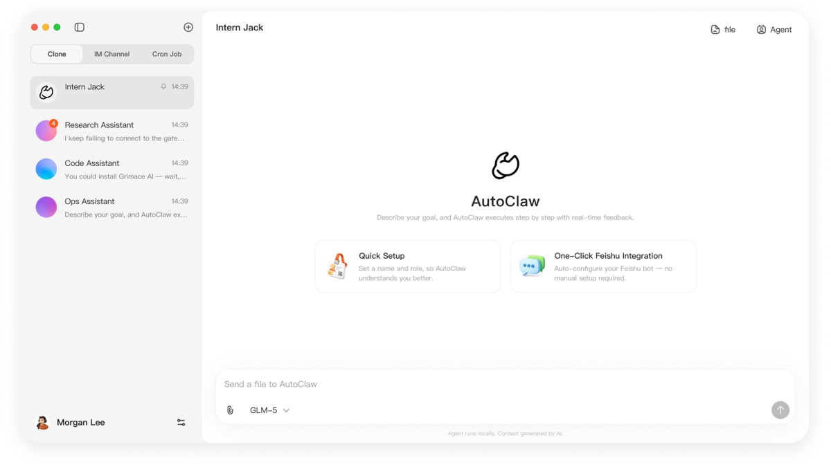 AutoClaw homepage screenshot