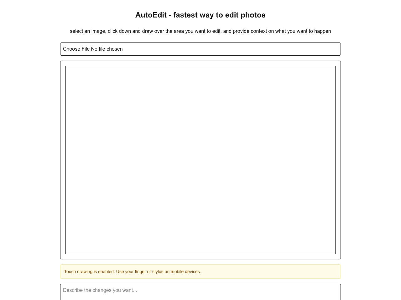 AutoEdit homepage screenshot