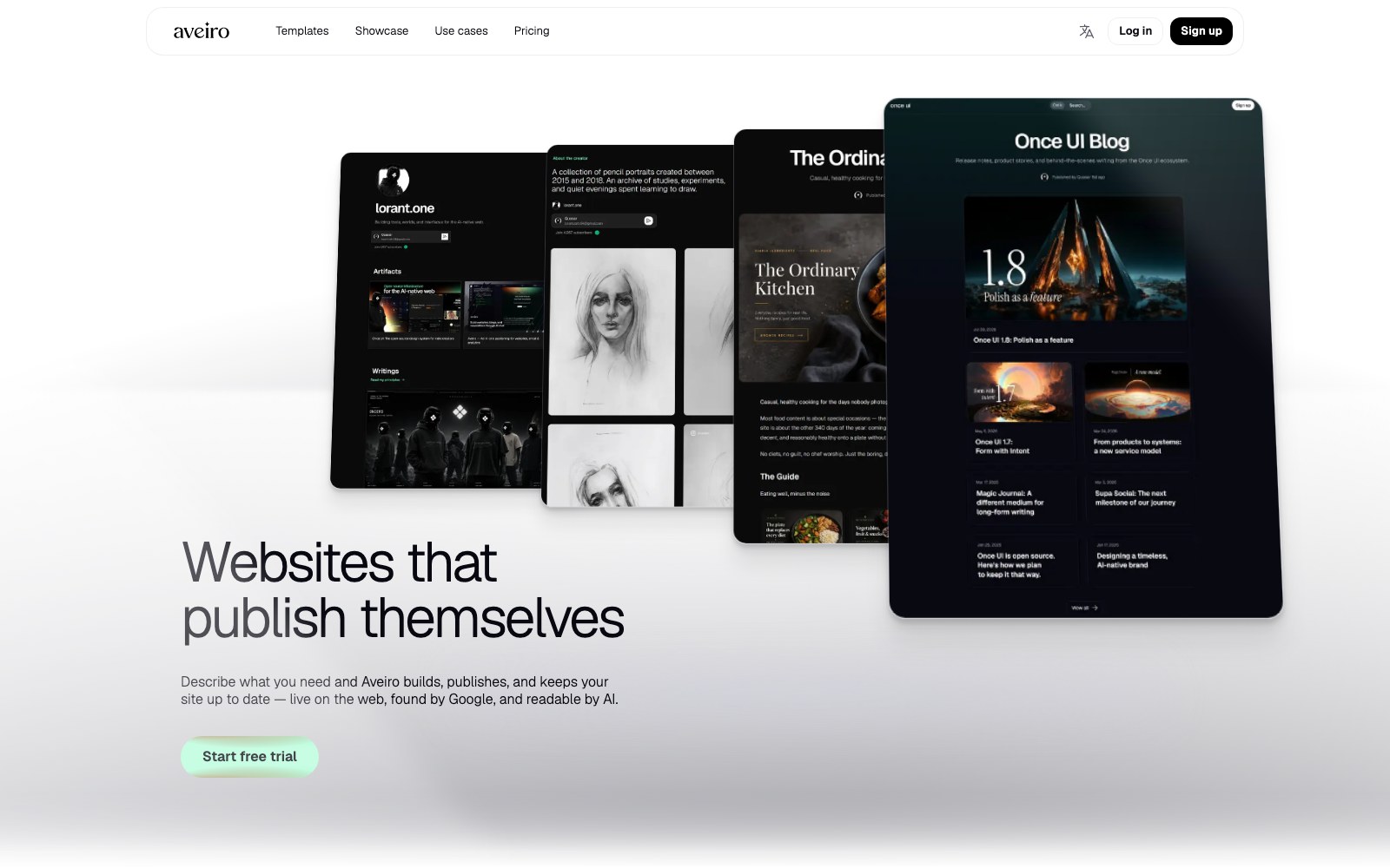 Aveiro homepage screenshot