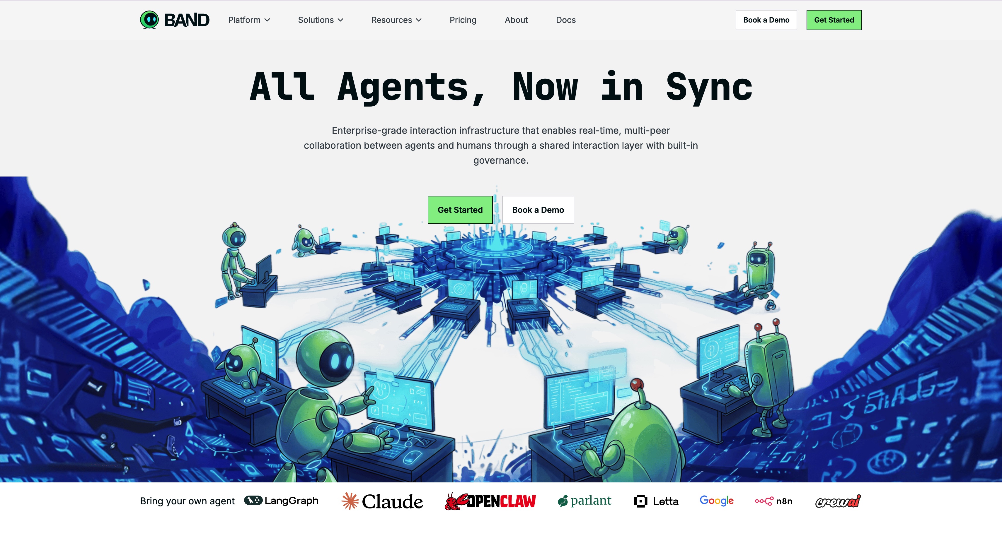 BAND homepage screenshot