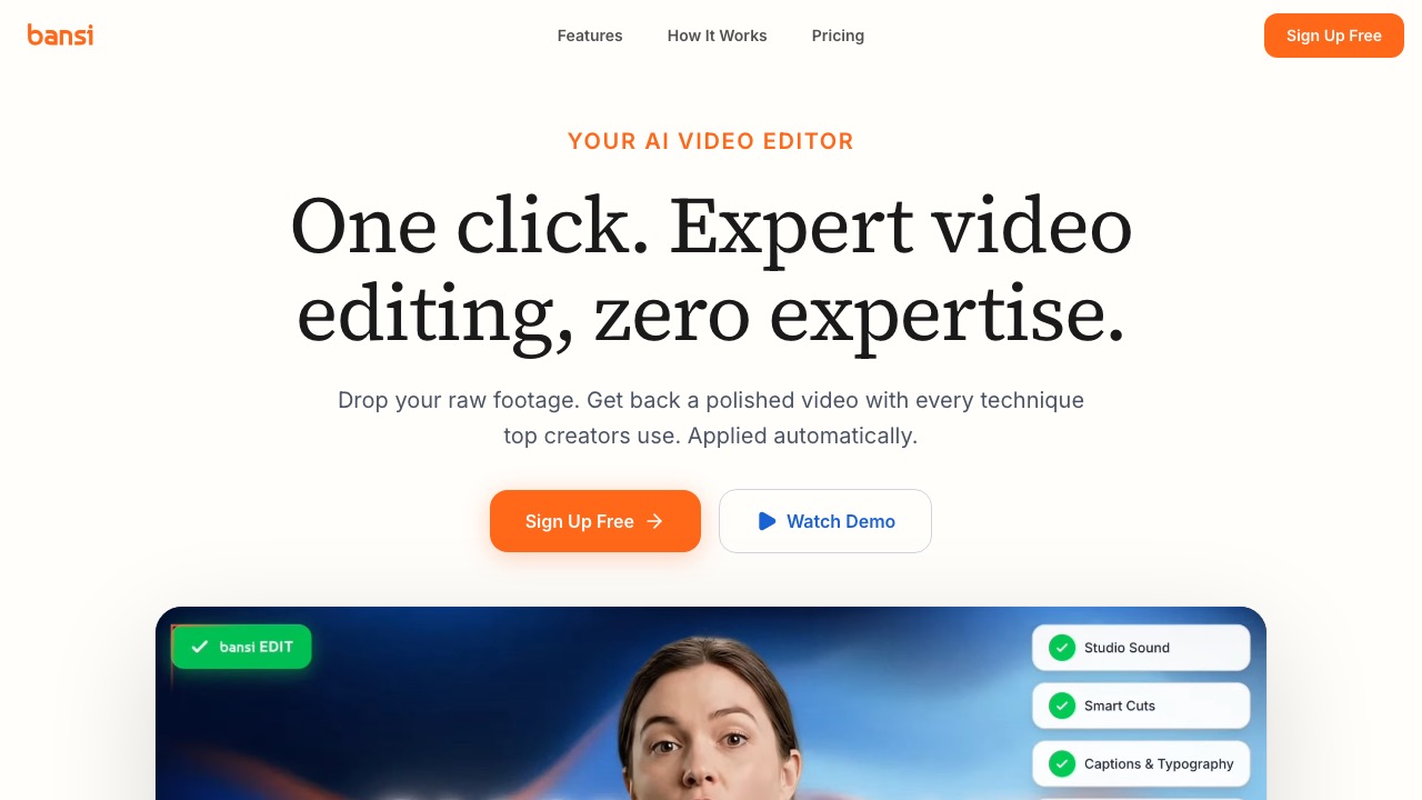 Bansi homepage screenshot
