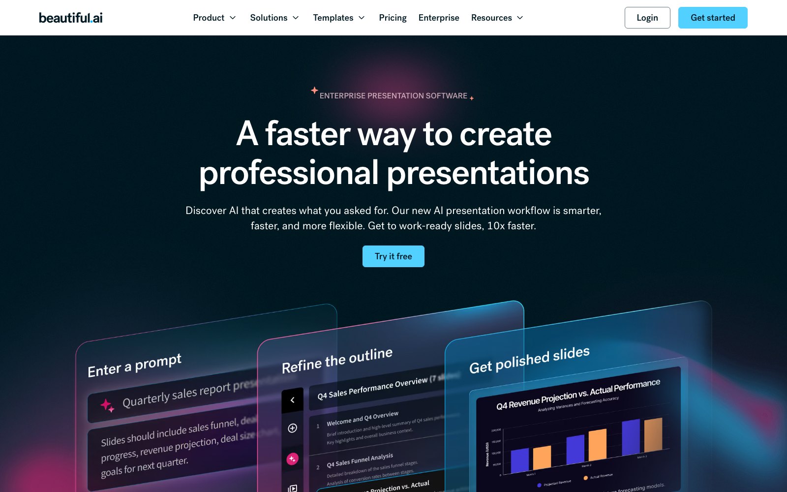 Beautiful.ai homepage screenshot