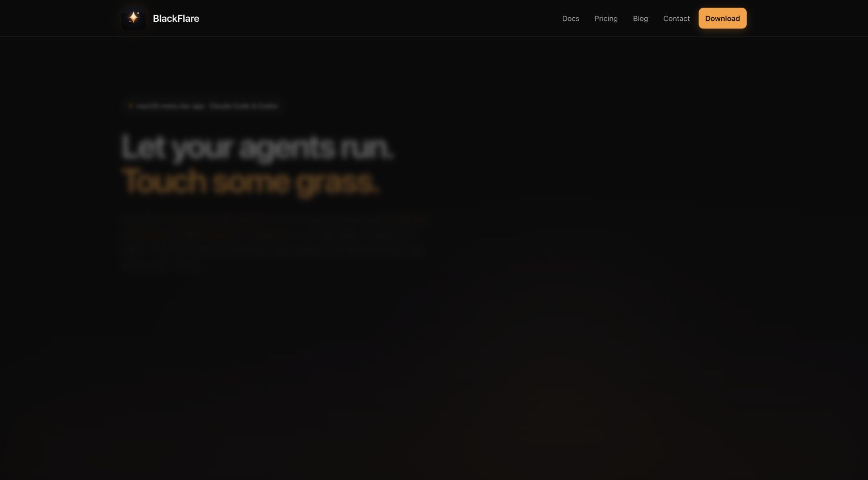 BlackFlare homepage screenshot