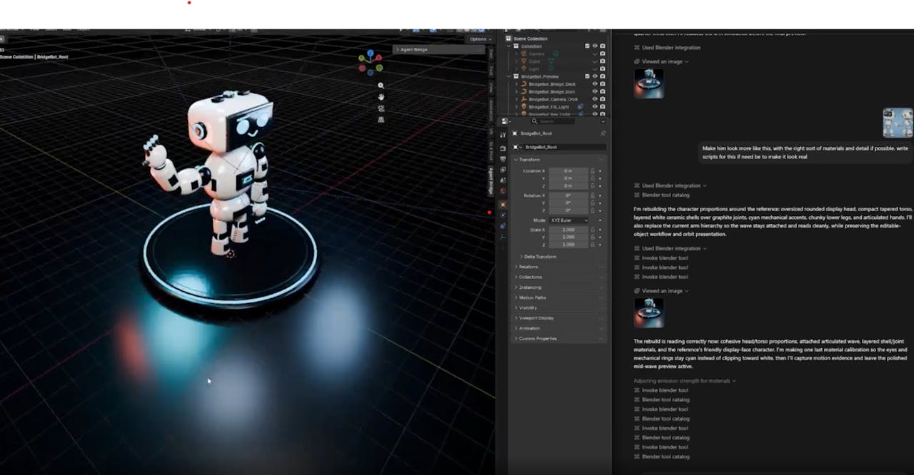 Blender Agent Bridge homepage screenshot