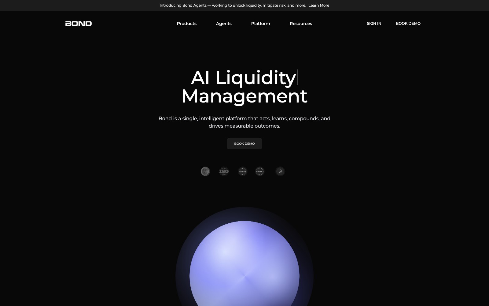 Bond homepage screenshot