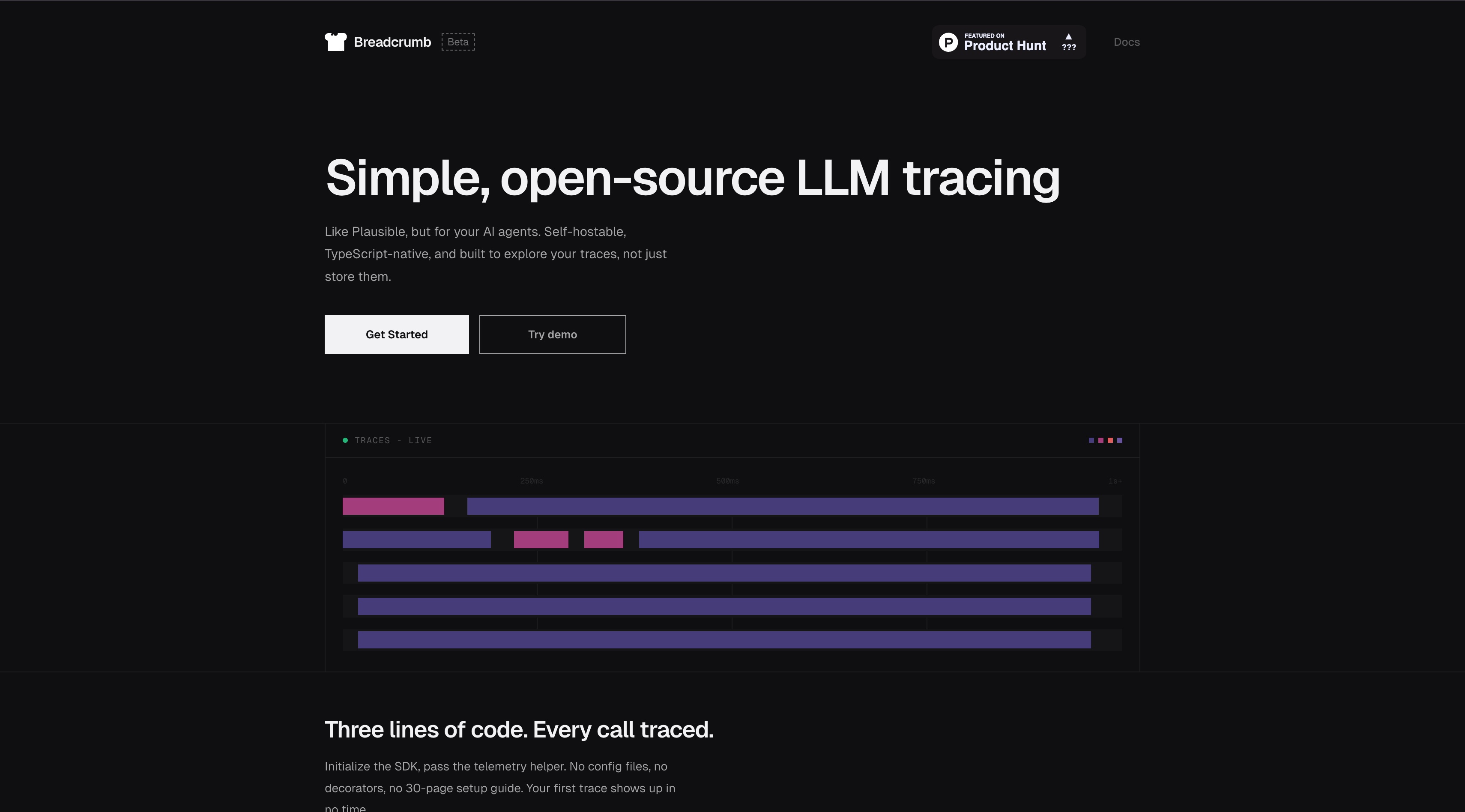 Breadcrumb homepage screenshot