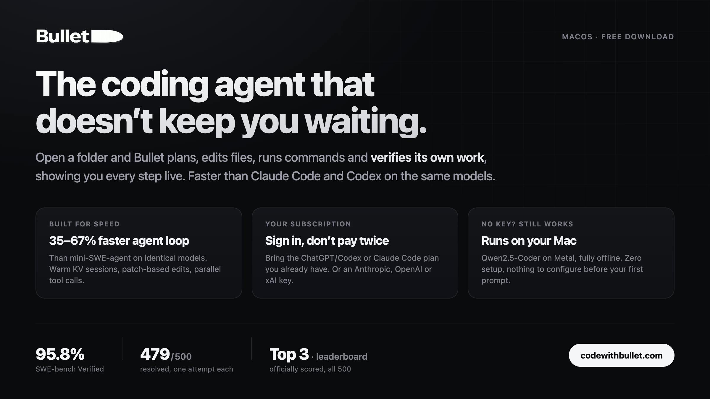 Bullet homepage screenshot