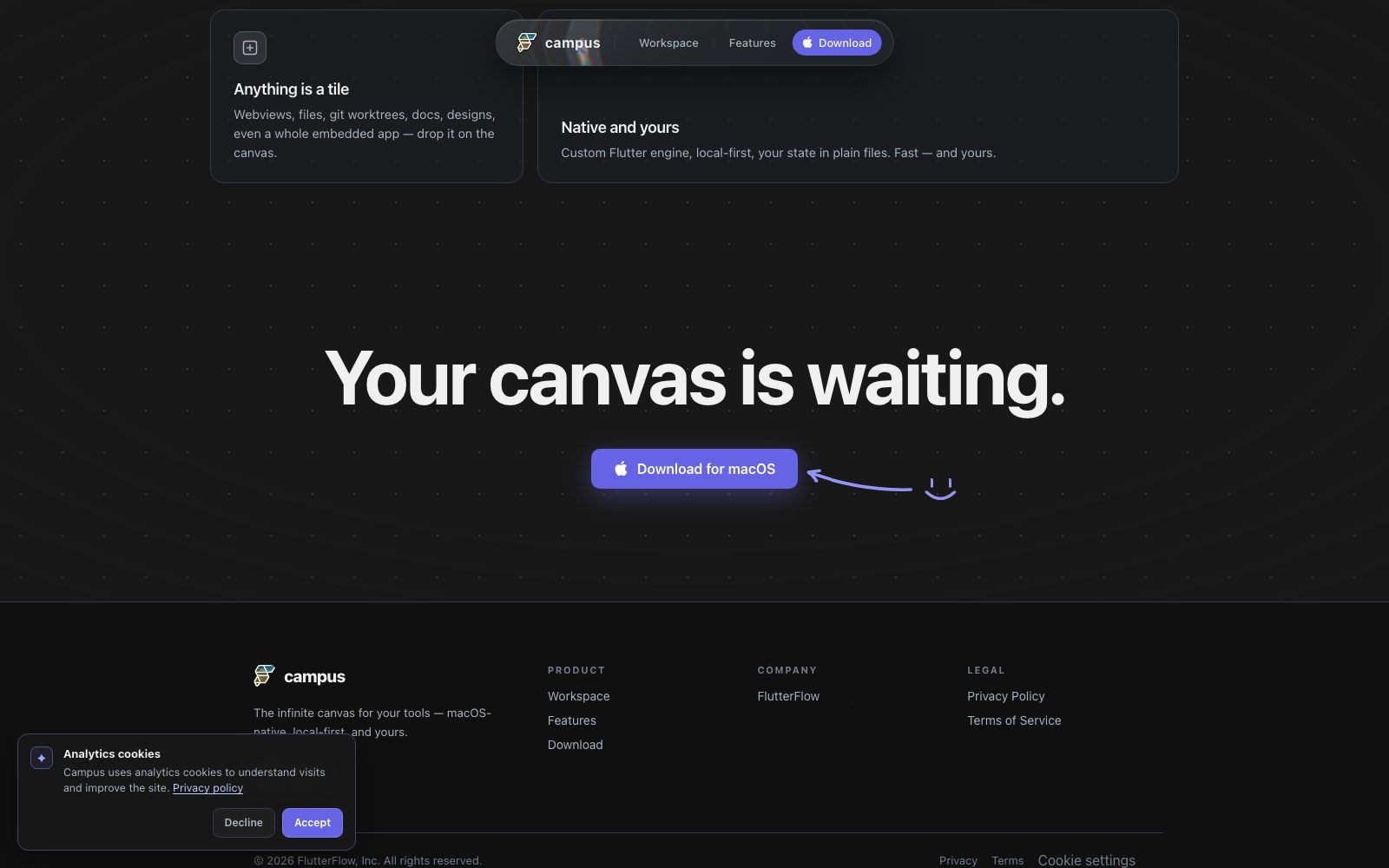Campus homepage screenshot