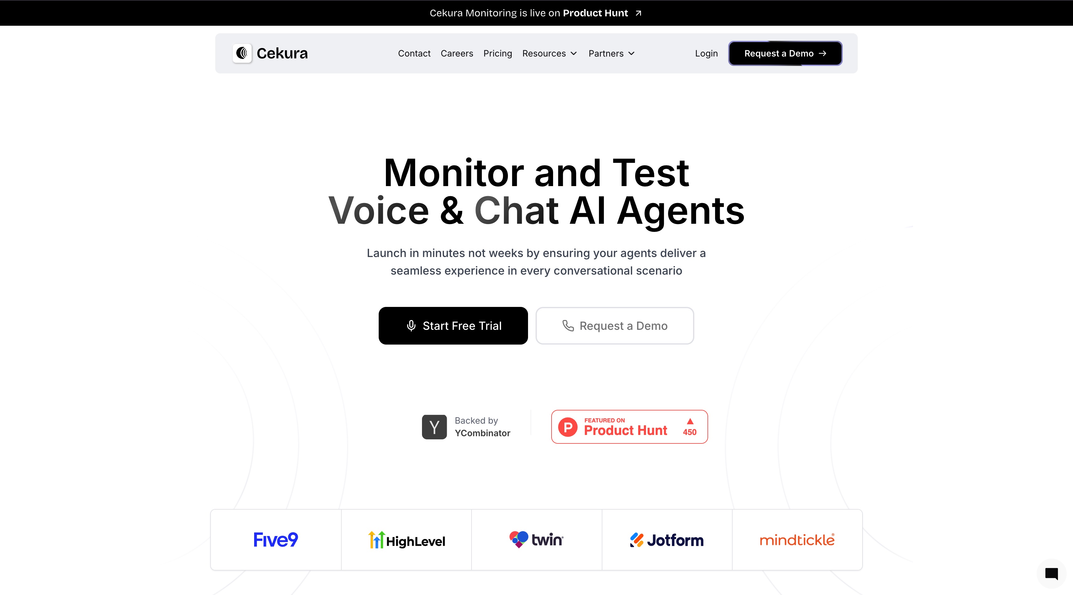 Cekura homepage screenshot