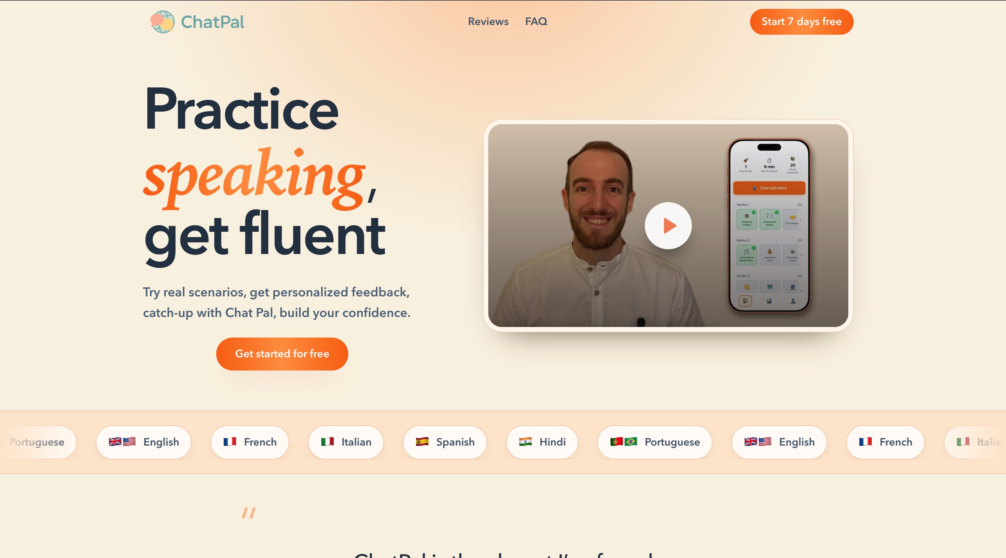 ChatPal homepage screenshot