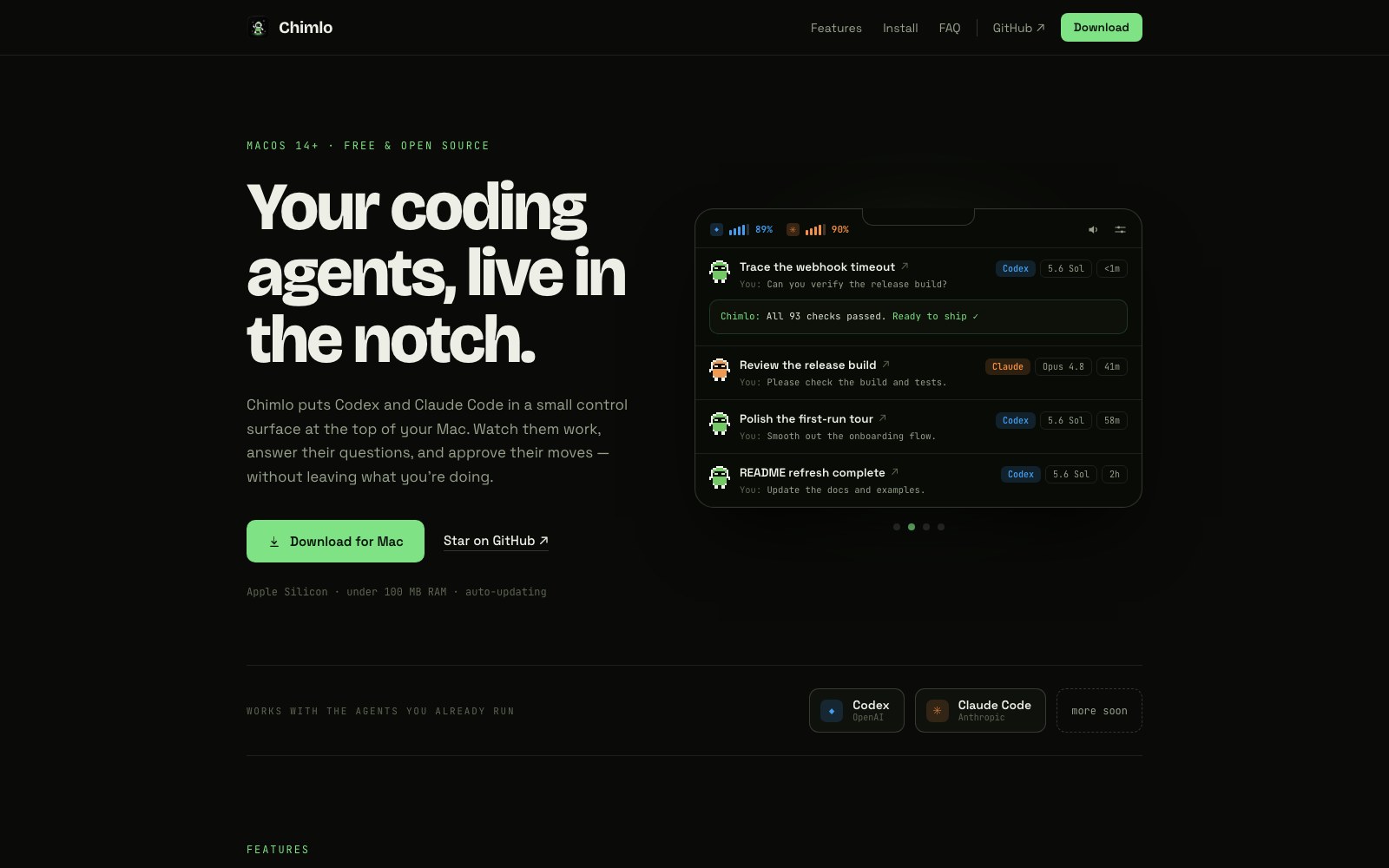 Chimlo homepage screenshot