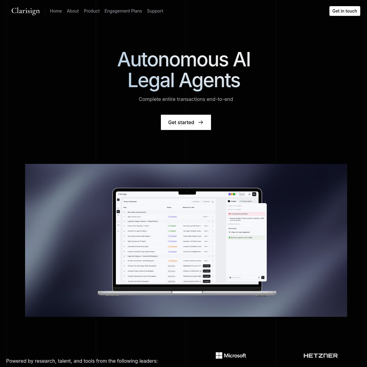 Clarisign homepage screenshot