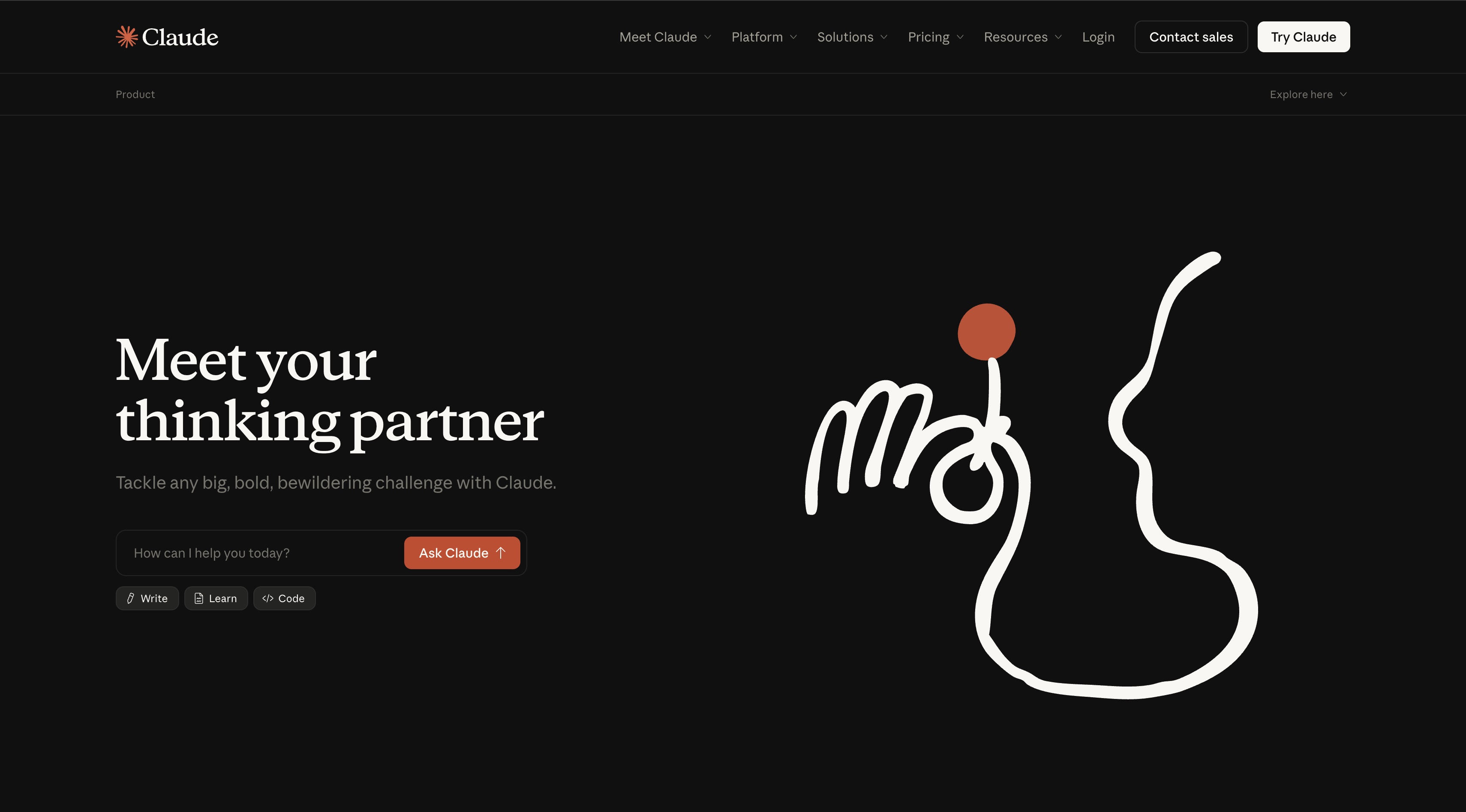 Claude homepage screenshot