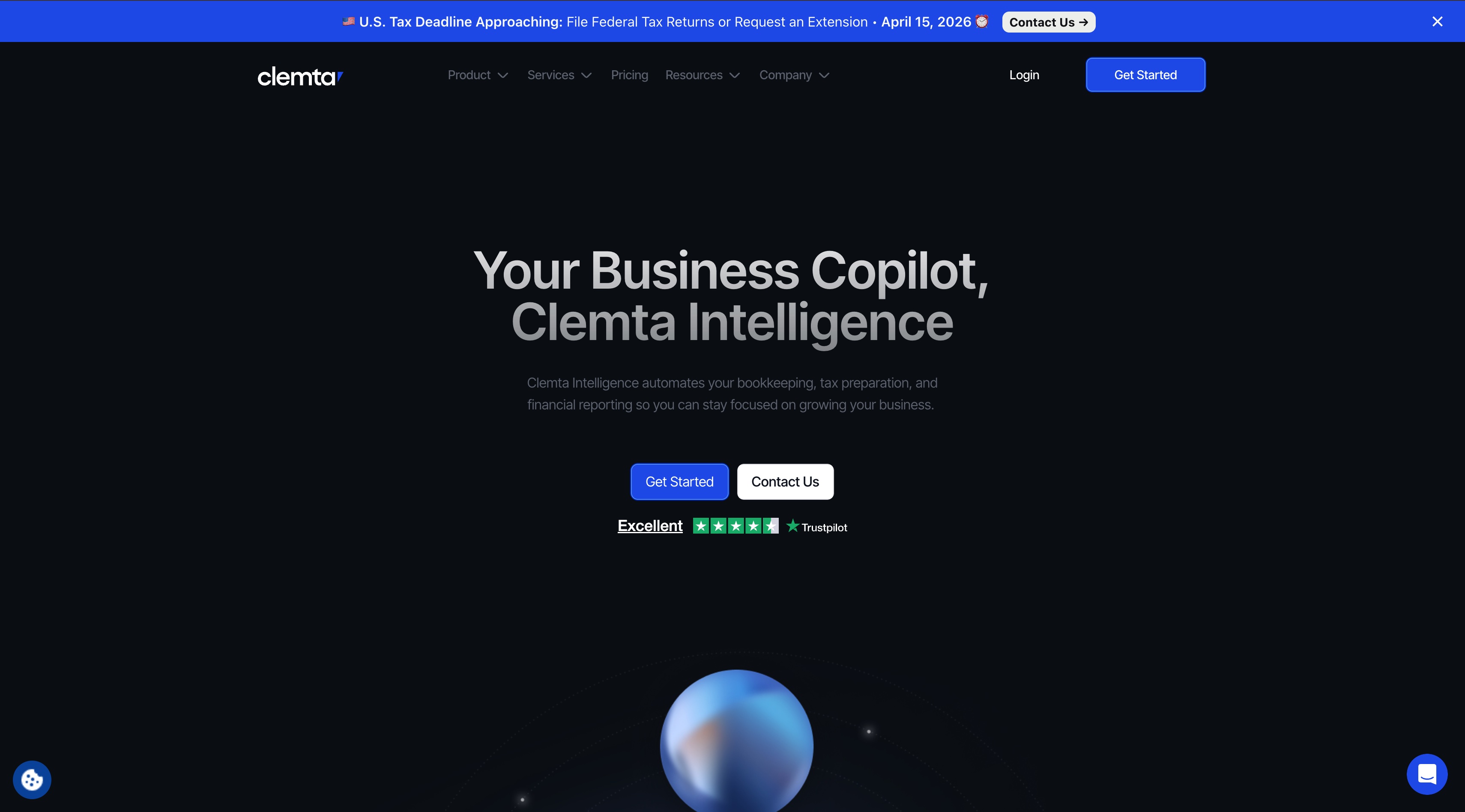 Clemta Intelligence homepage screenshot