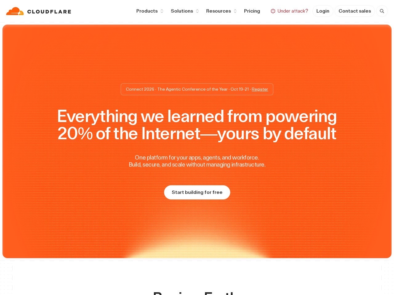 Cloudflare OS homepage screenshot