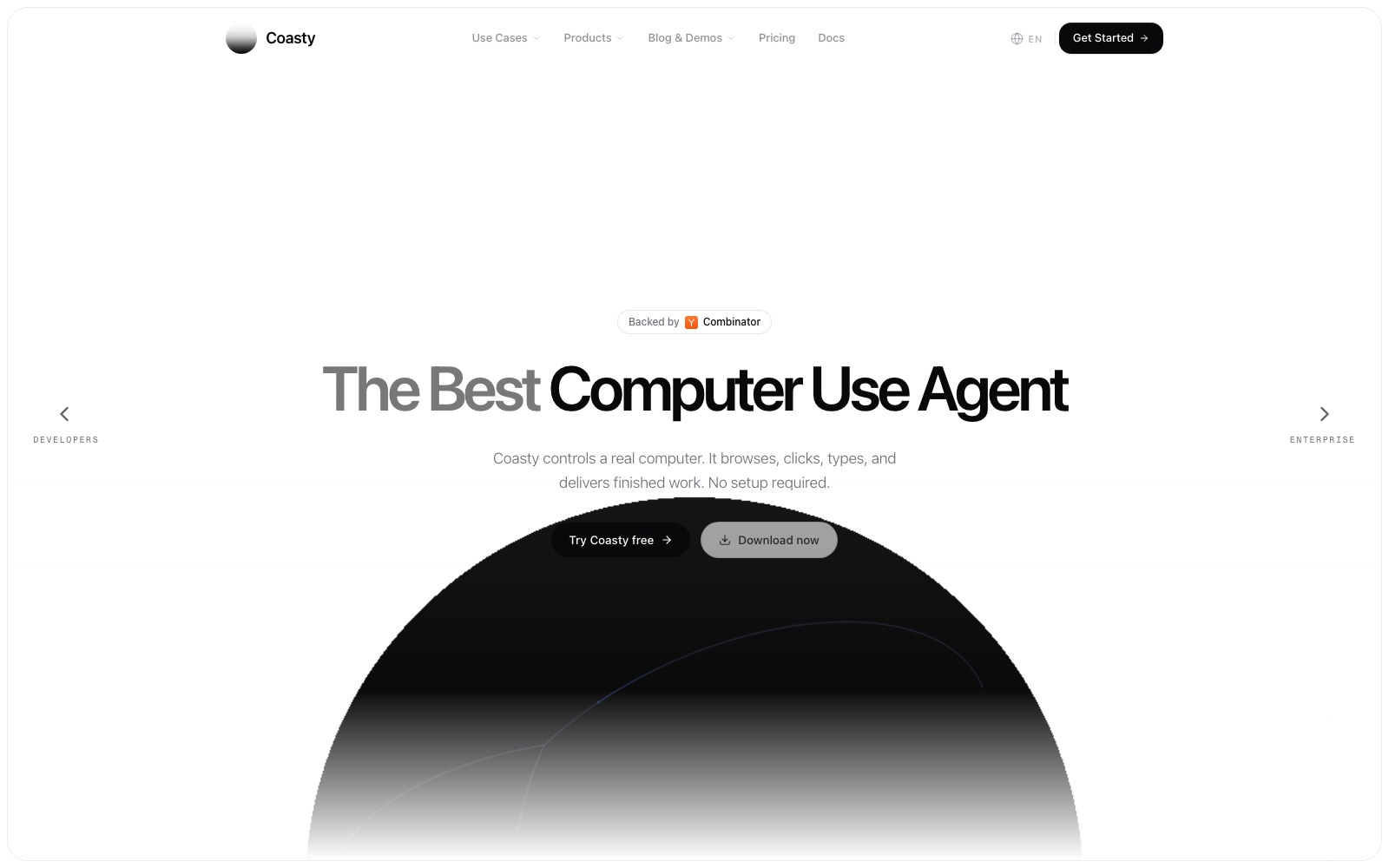 Coasty homepage screenshot