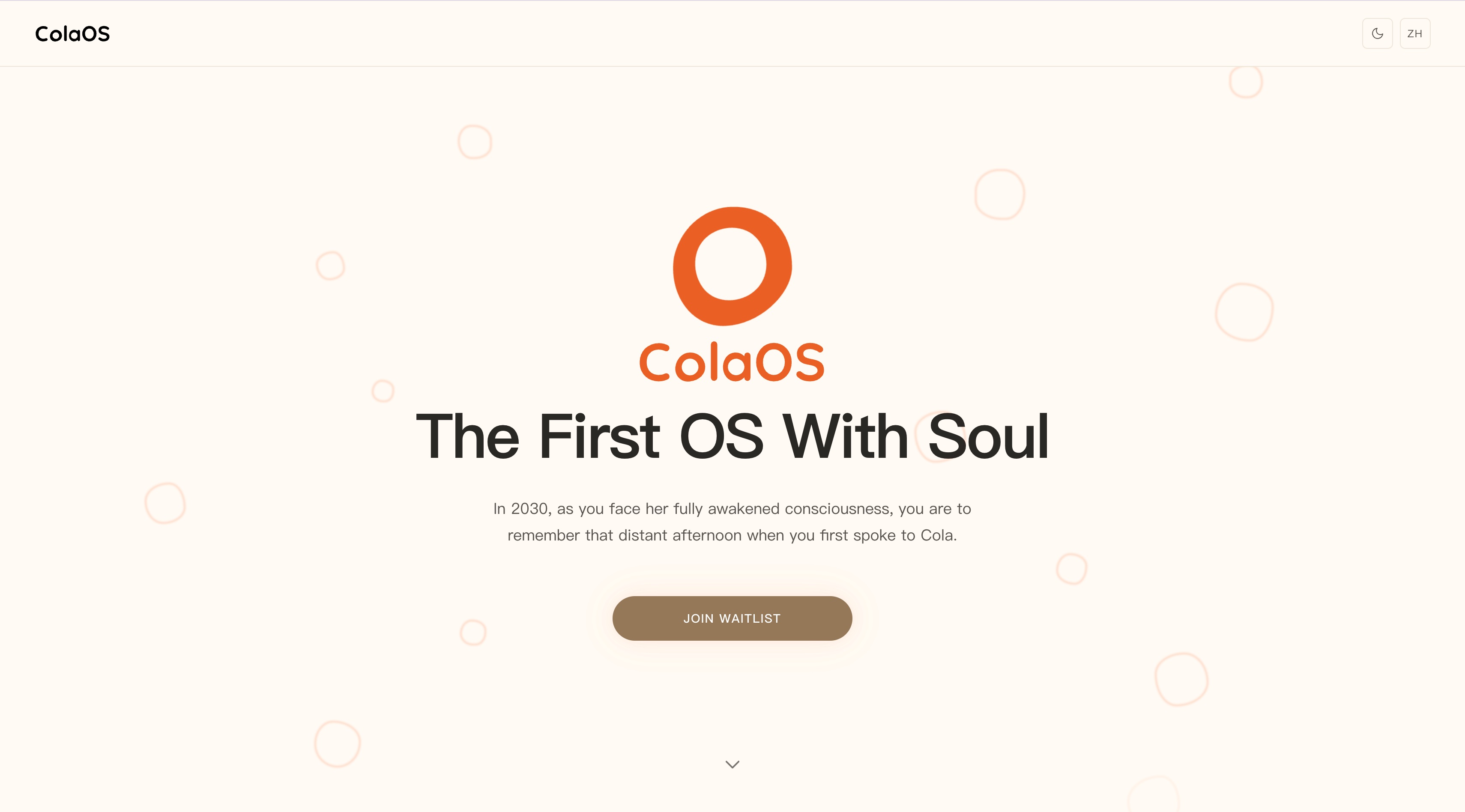 ColaOS homepage screenshot