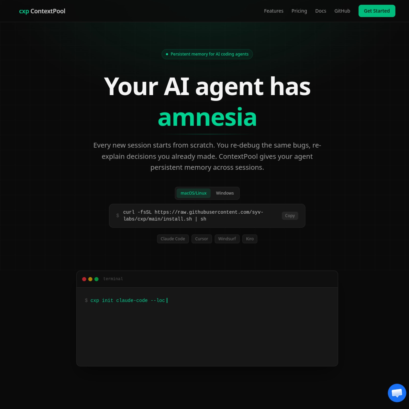 ContextPool homepage screenshot
