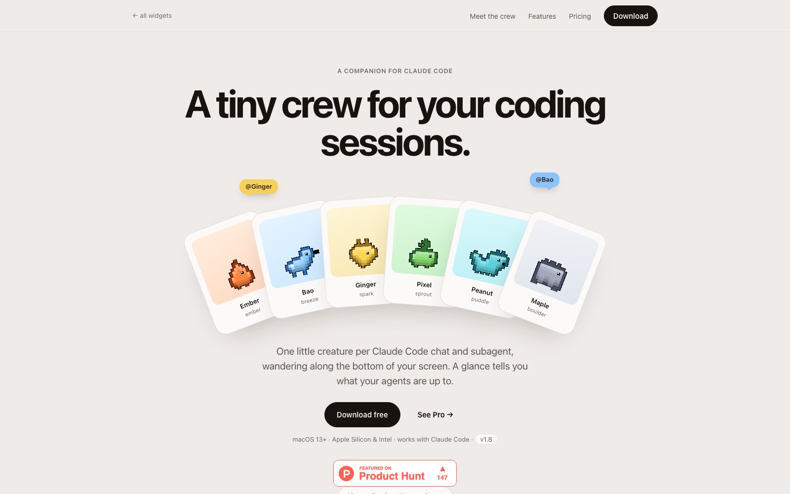 Crew homepage screenshot