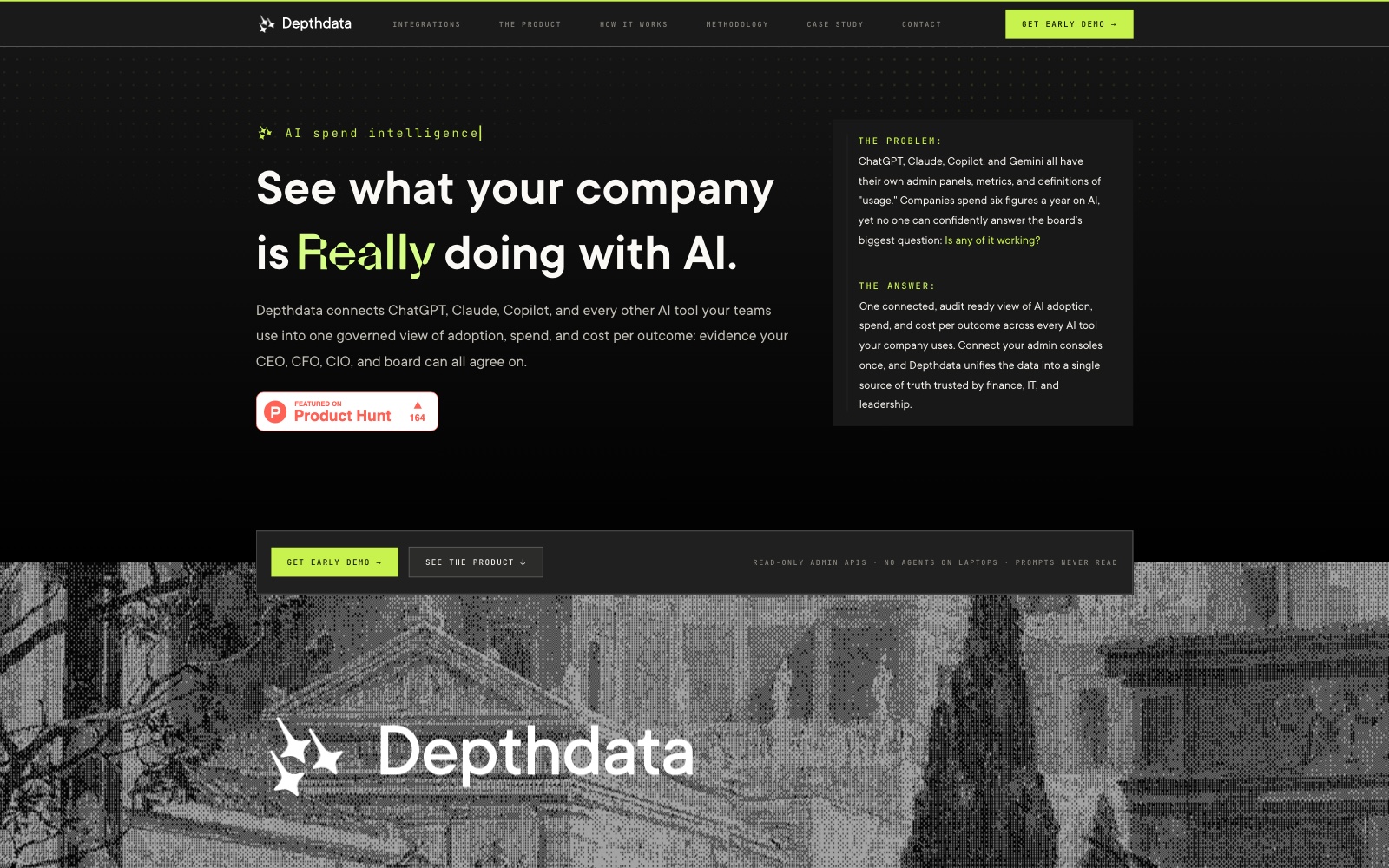 DepthData homepage screenshot