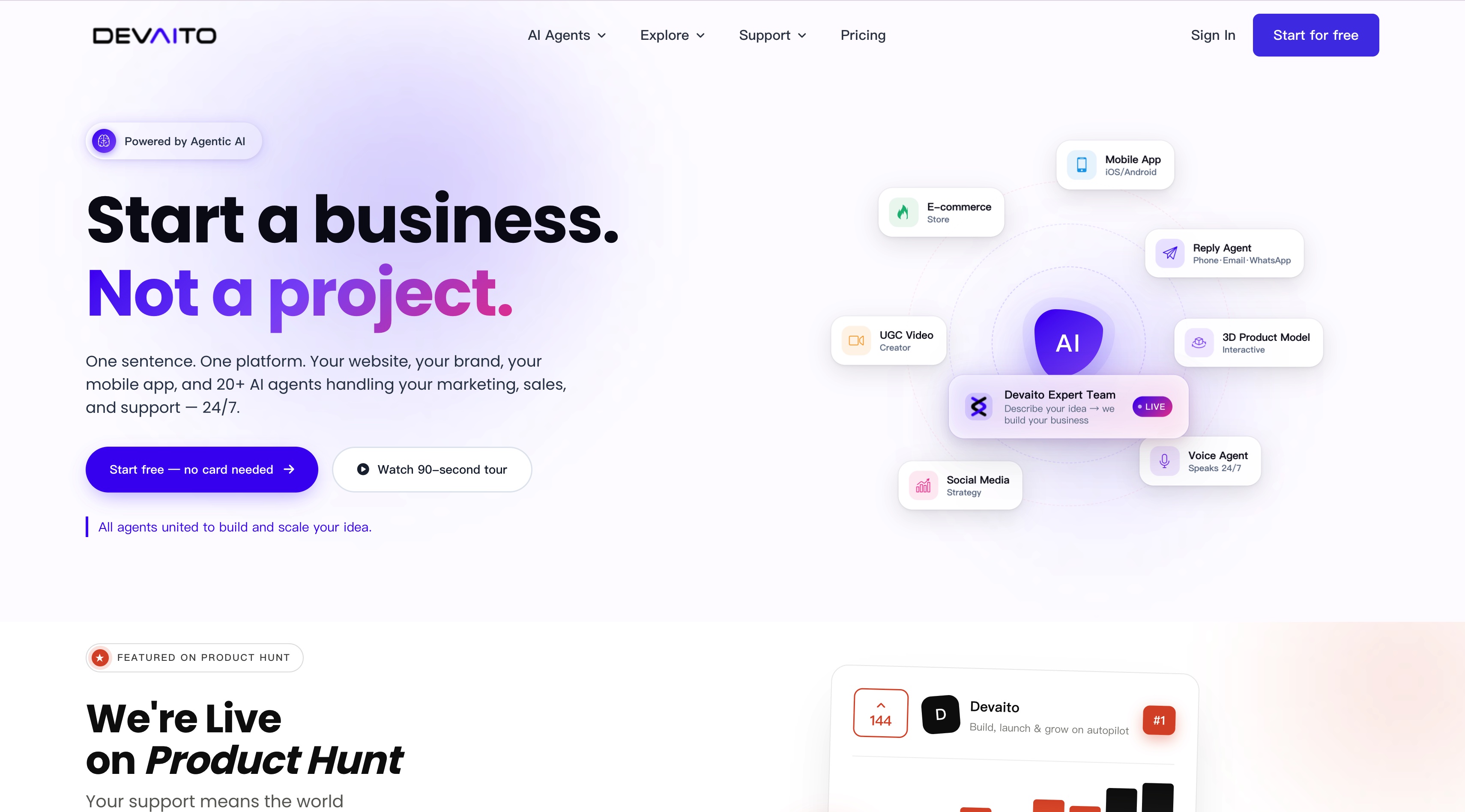 Devaito homepage screenshot