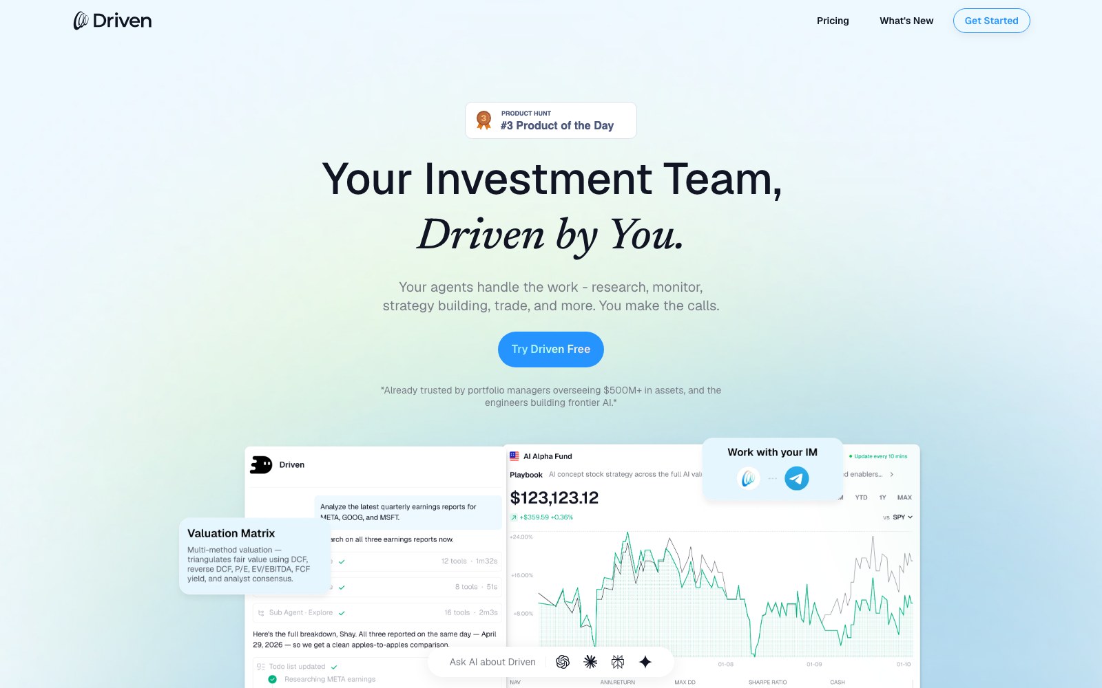 Driven homepage screenshot