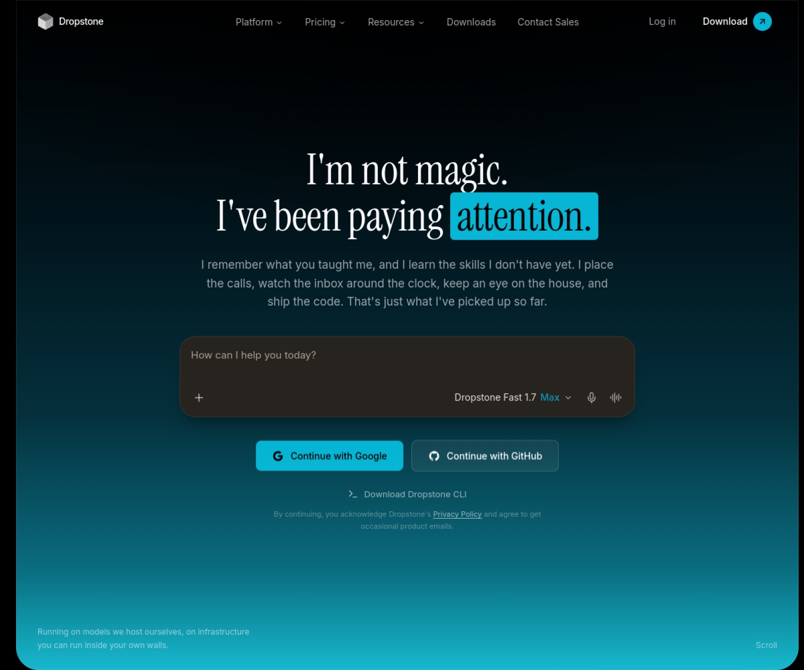 Dropstone homepage screenshot