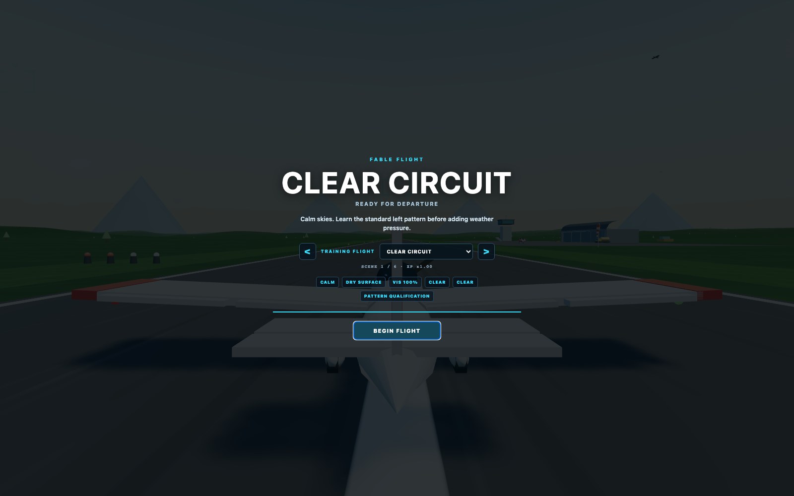 Fable Flight homepage screenshot