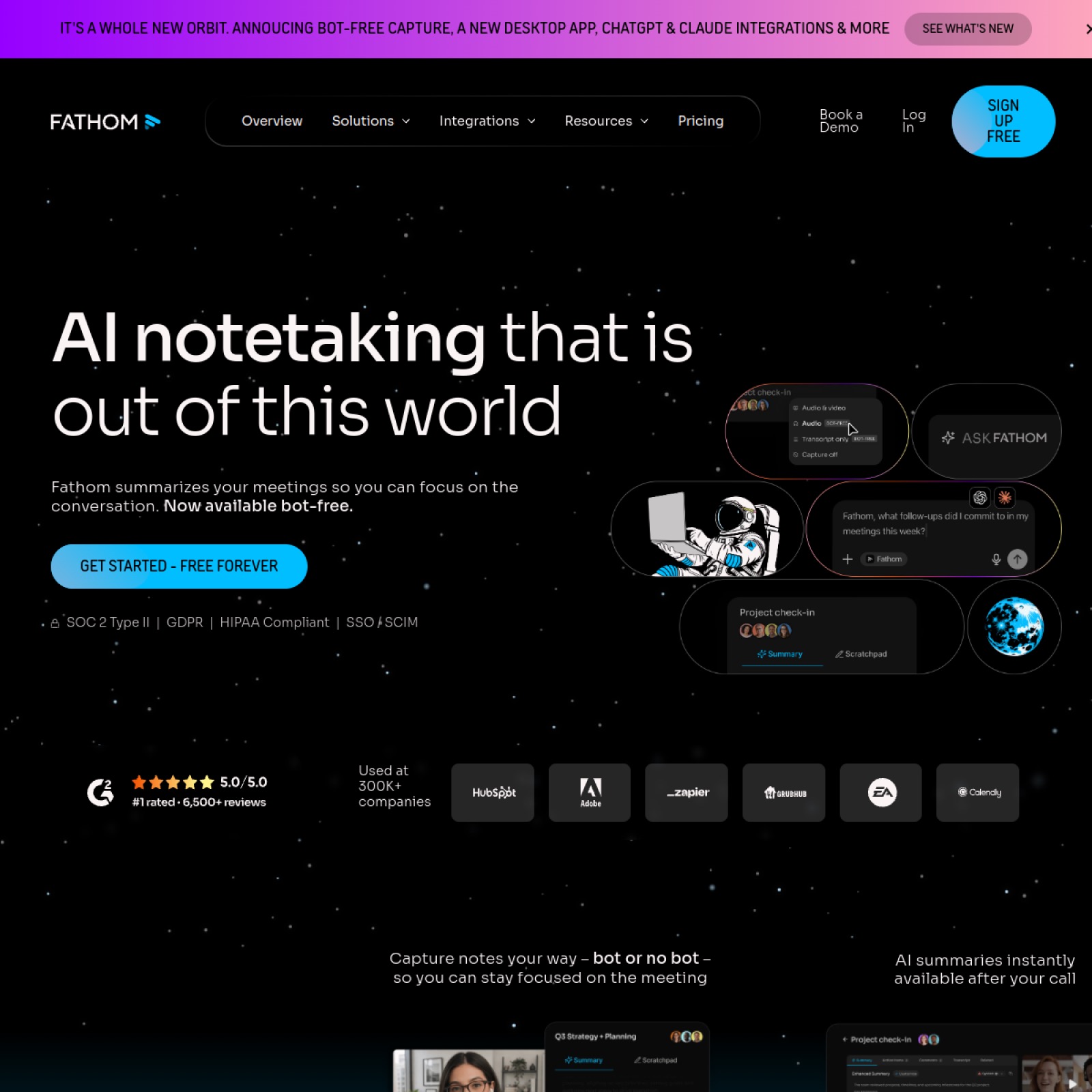 Fathom homepage screenshot