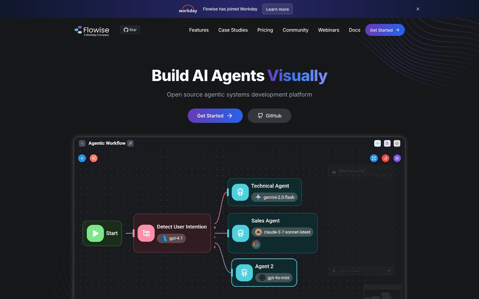 Flowise homepage screenshot