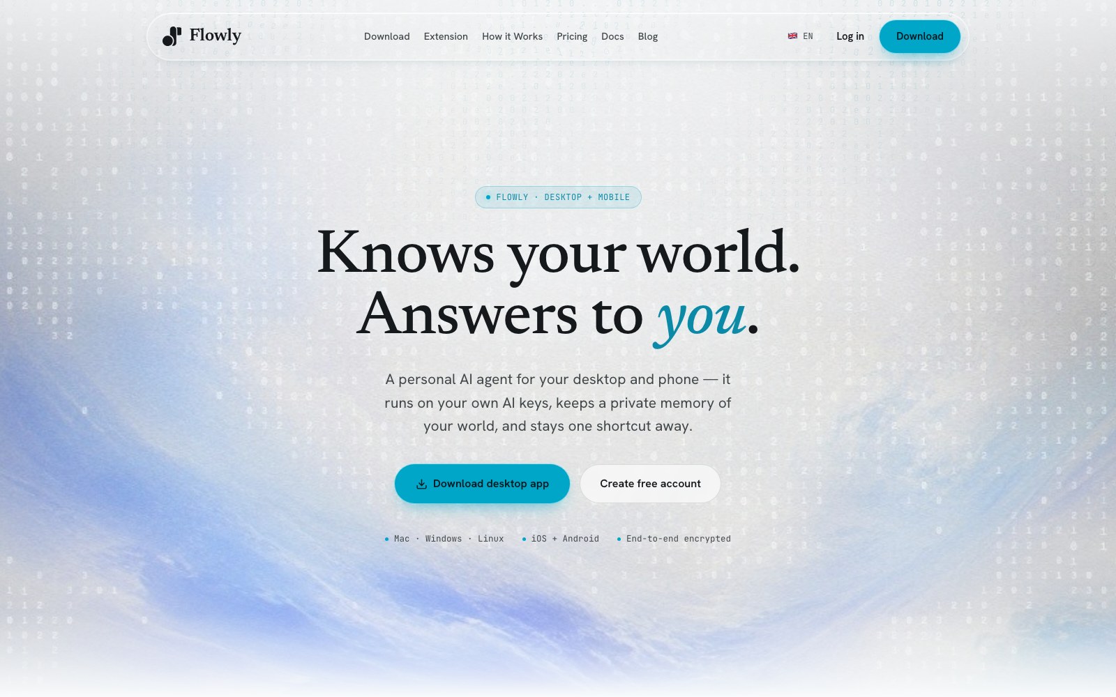 Flowly homepage screenshot