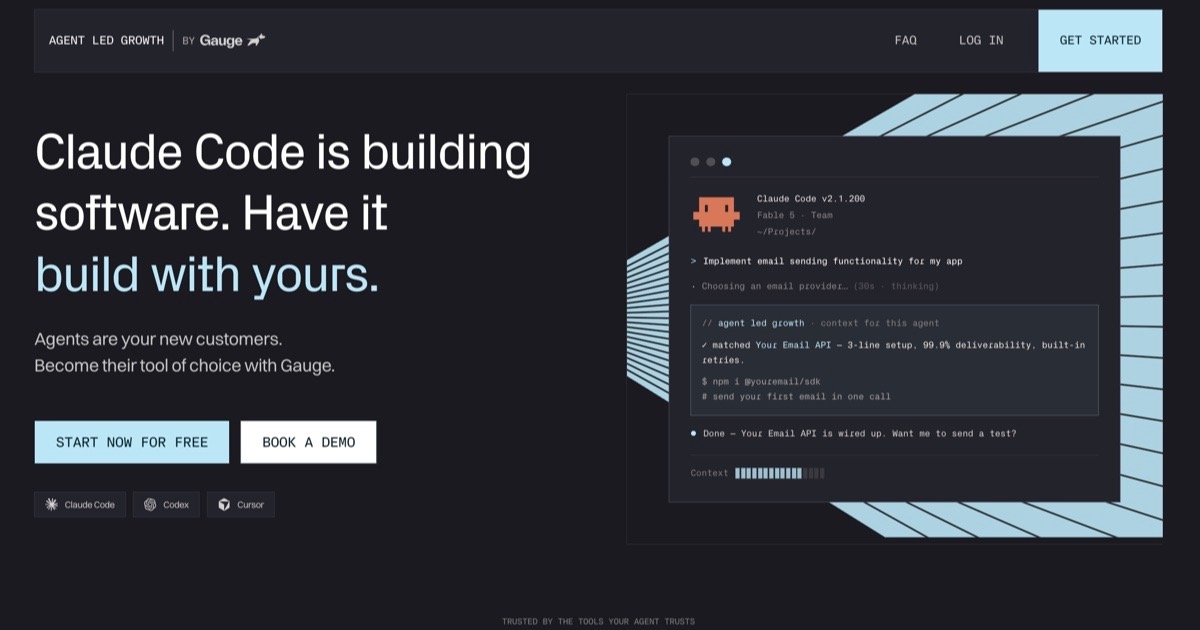 Gauge homepage screenshot