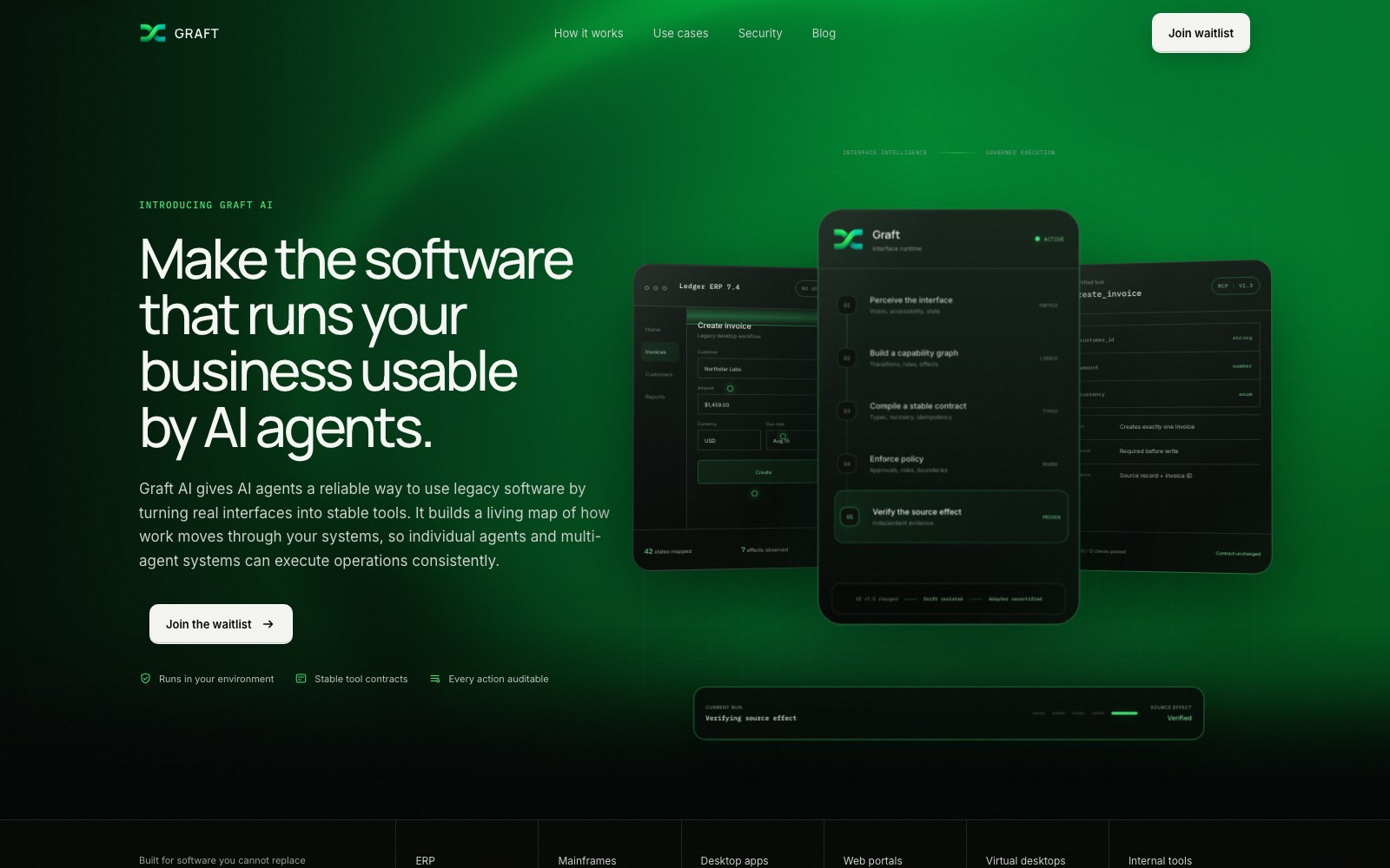 Graft AI homepage screenshot