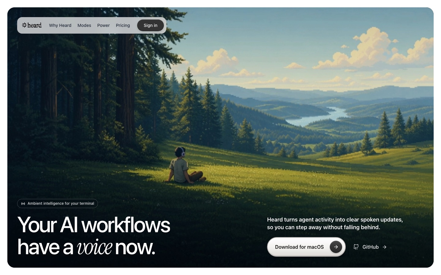 Heard homepage screenshot