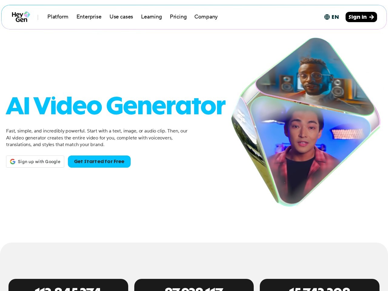 HeyGen homepage screenshot