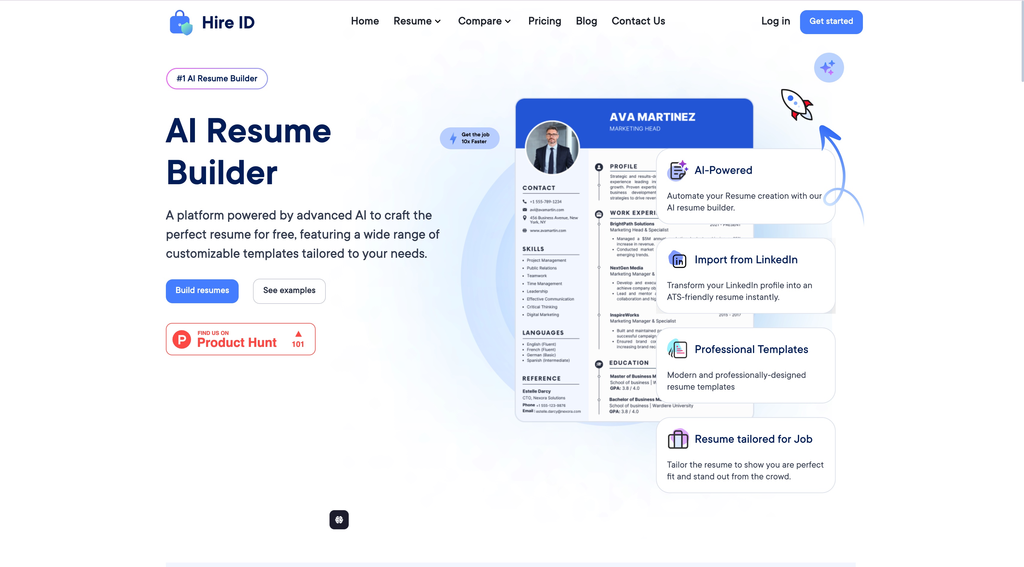 HireID homepage screenshot