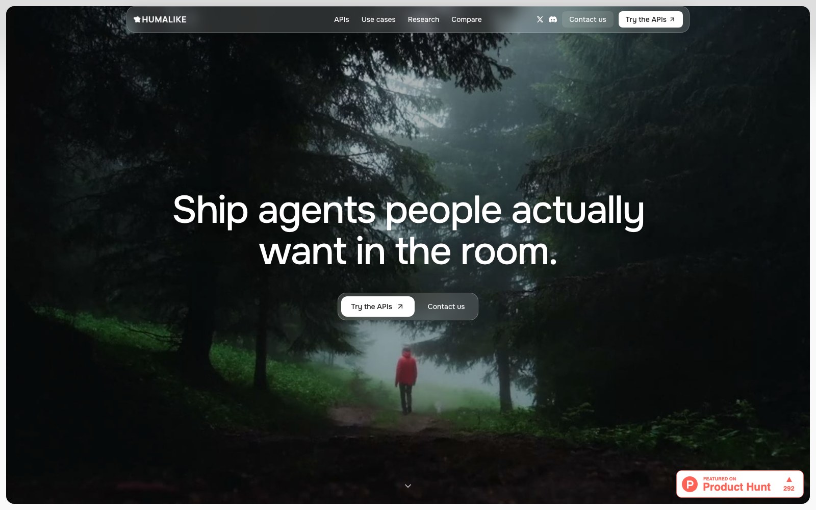 Humalike homepage screenshot