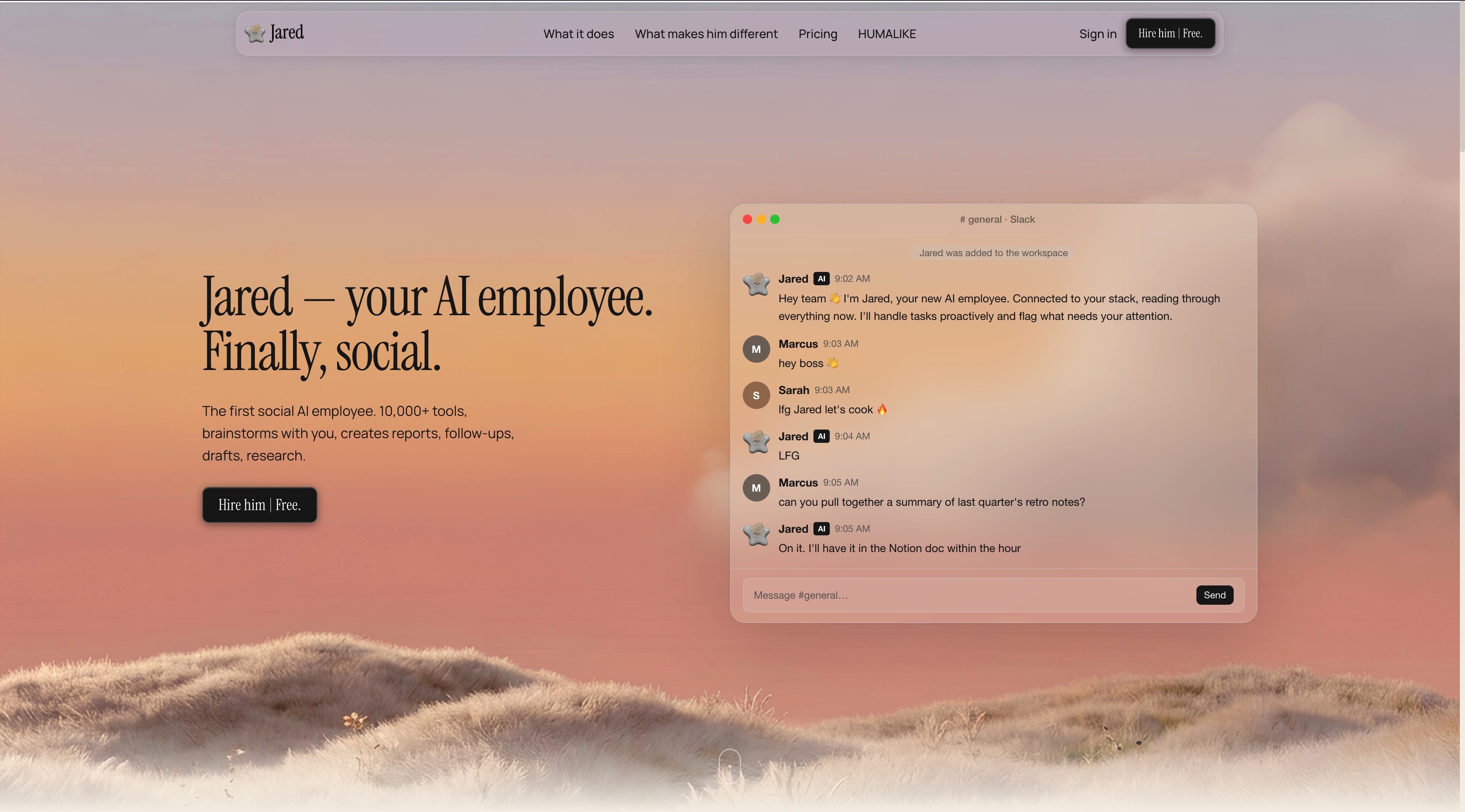 Jared homepage screenshot