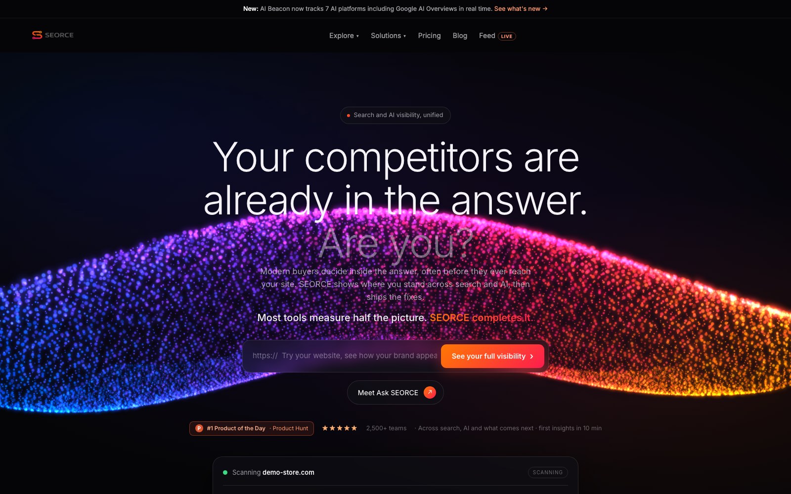 Just Ask by SEORCE homepage screenshot