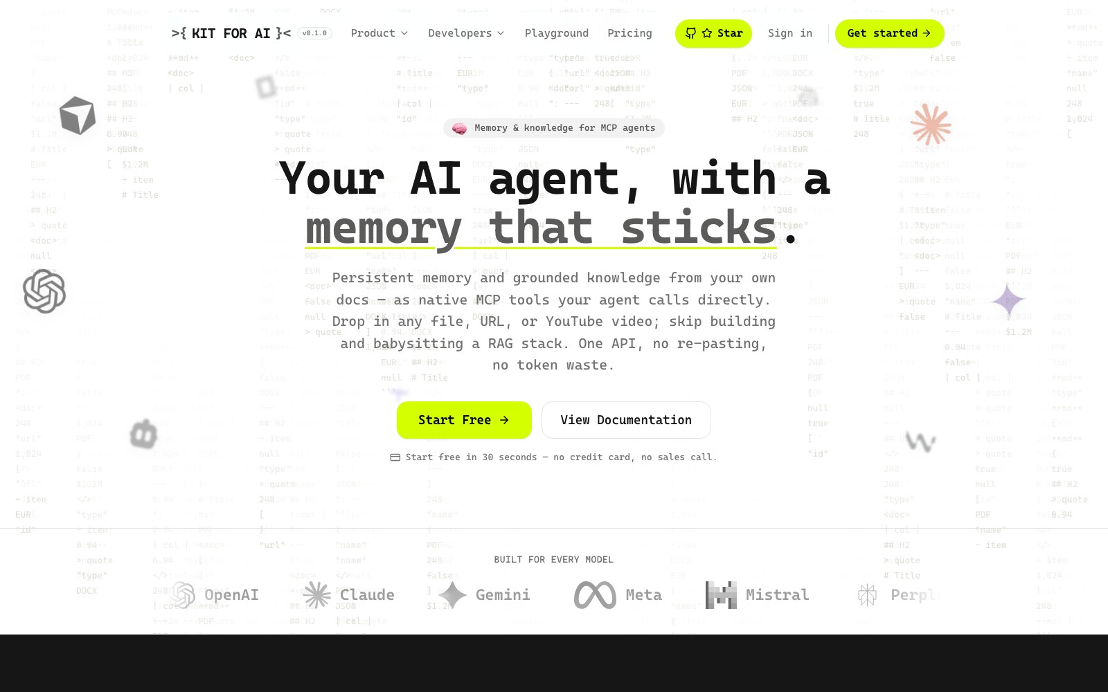 Kit For AI homepage screenshot