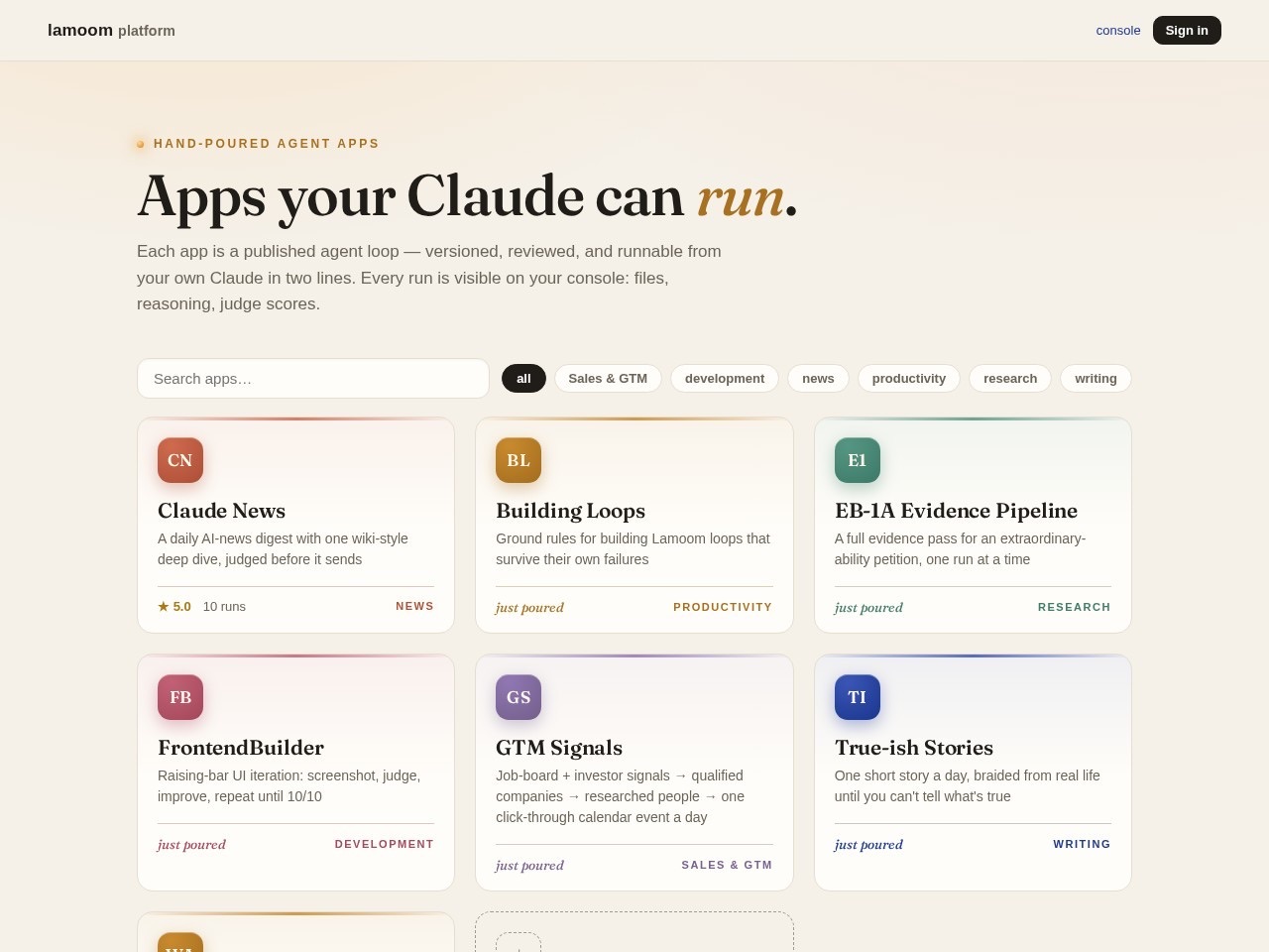 Lamoom homepage screenshot