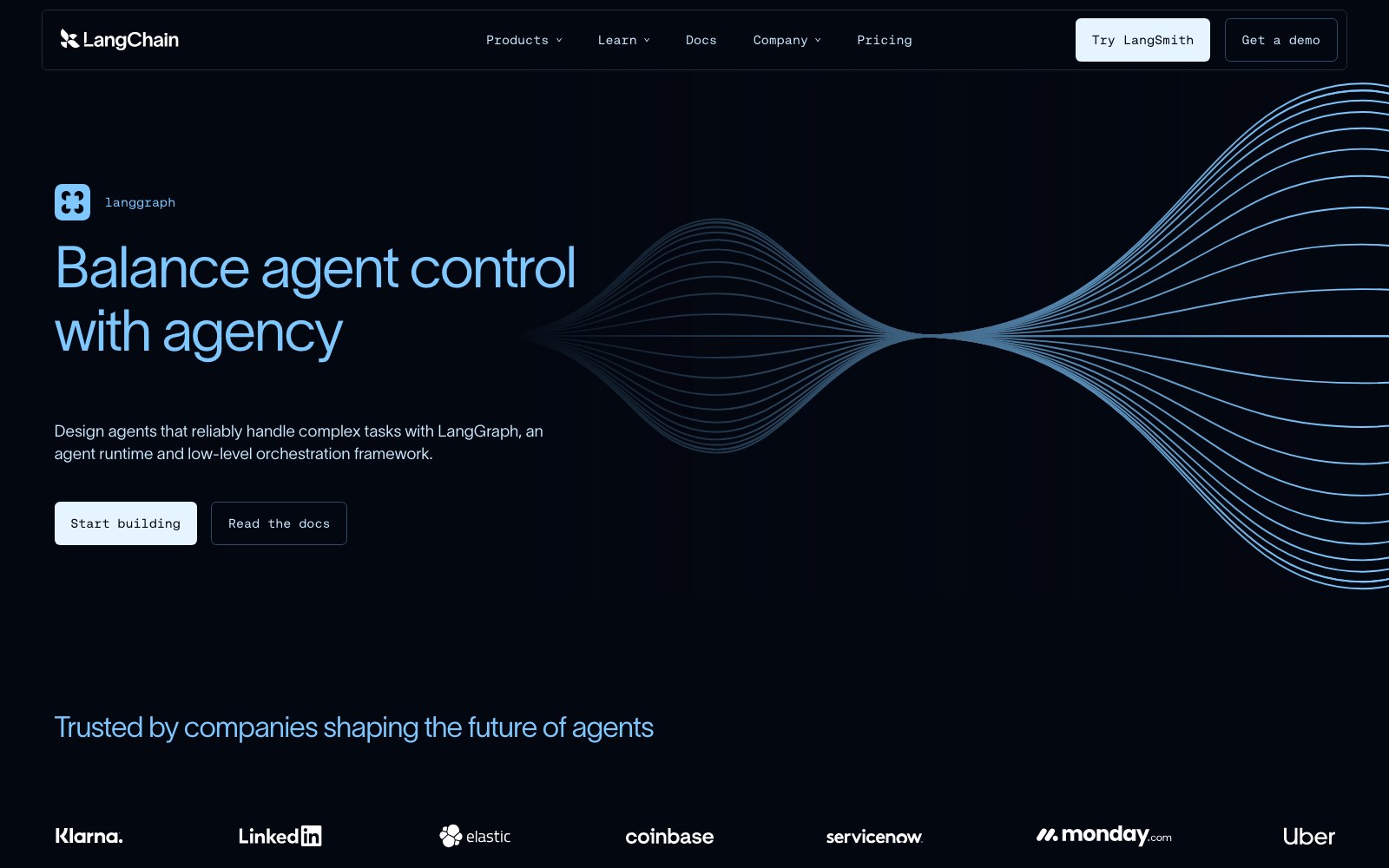 LangGraph homepage screenshot