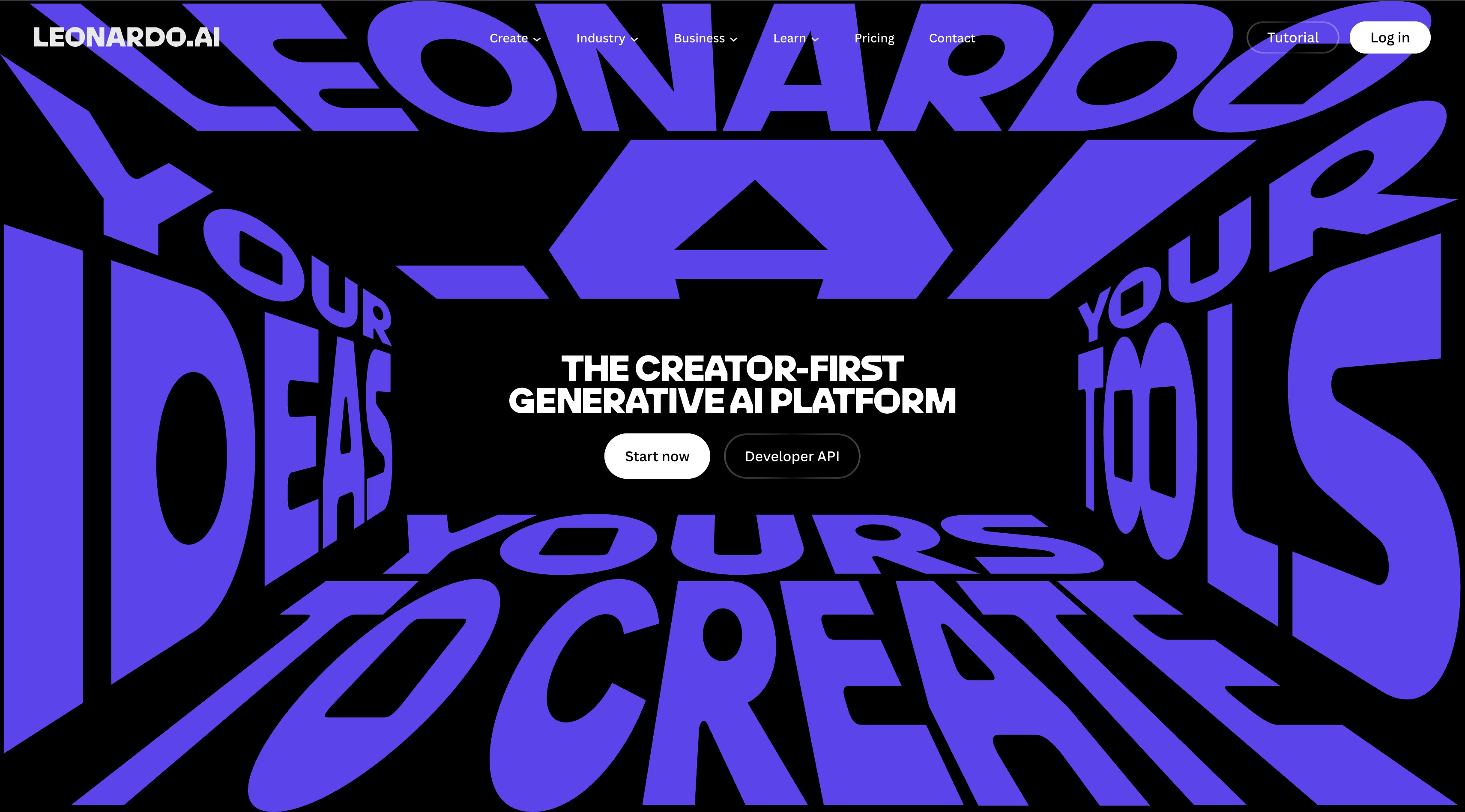 Leonardo.AI homepage screenshot